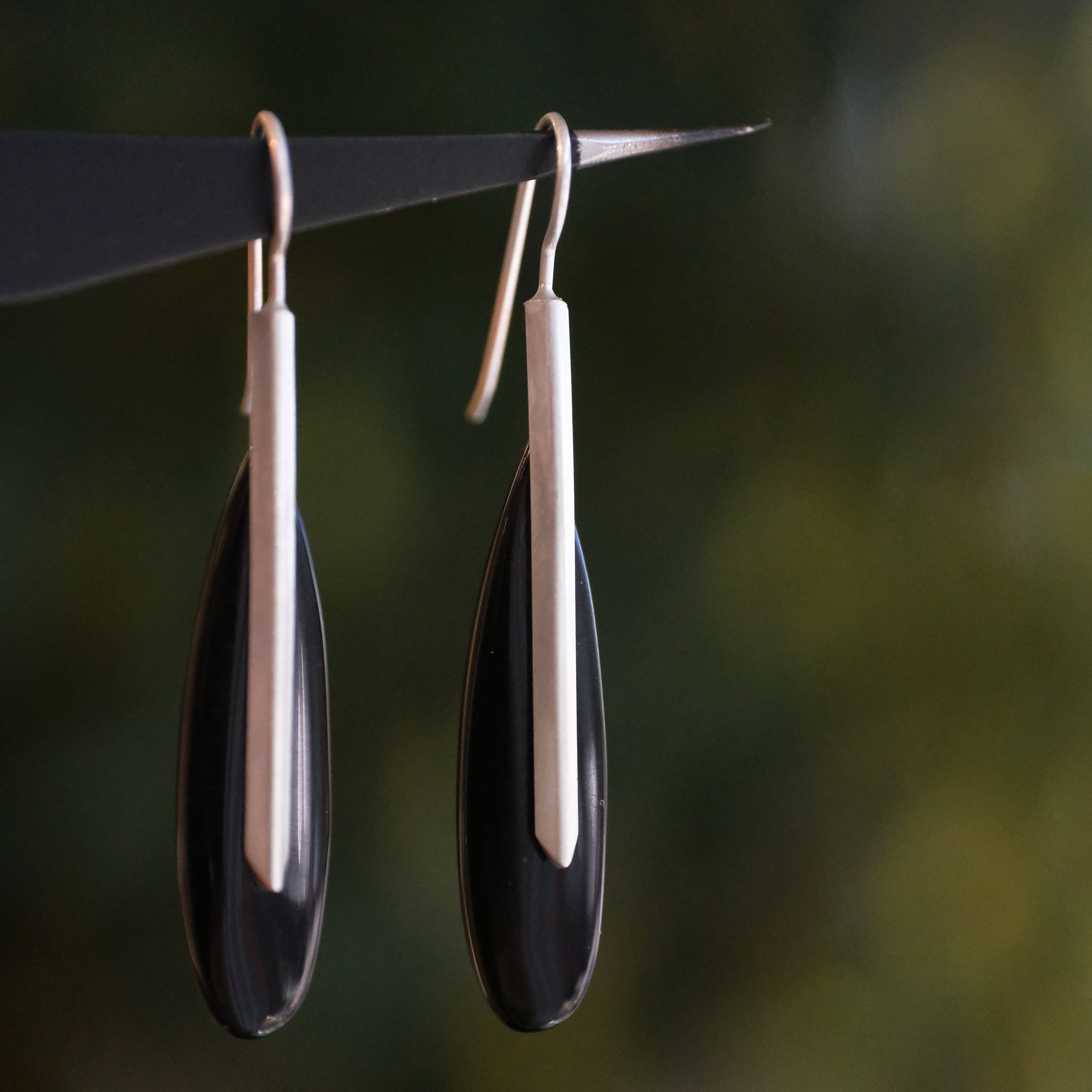 Midnight Onyx + Sterling Belfry Earrings
