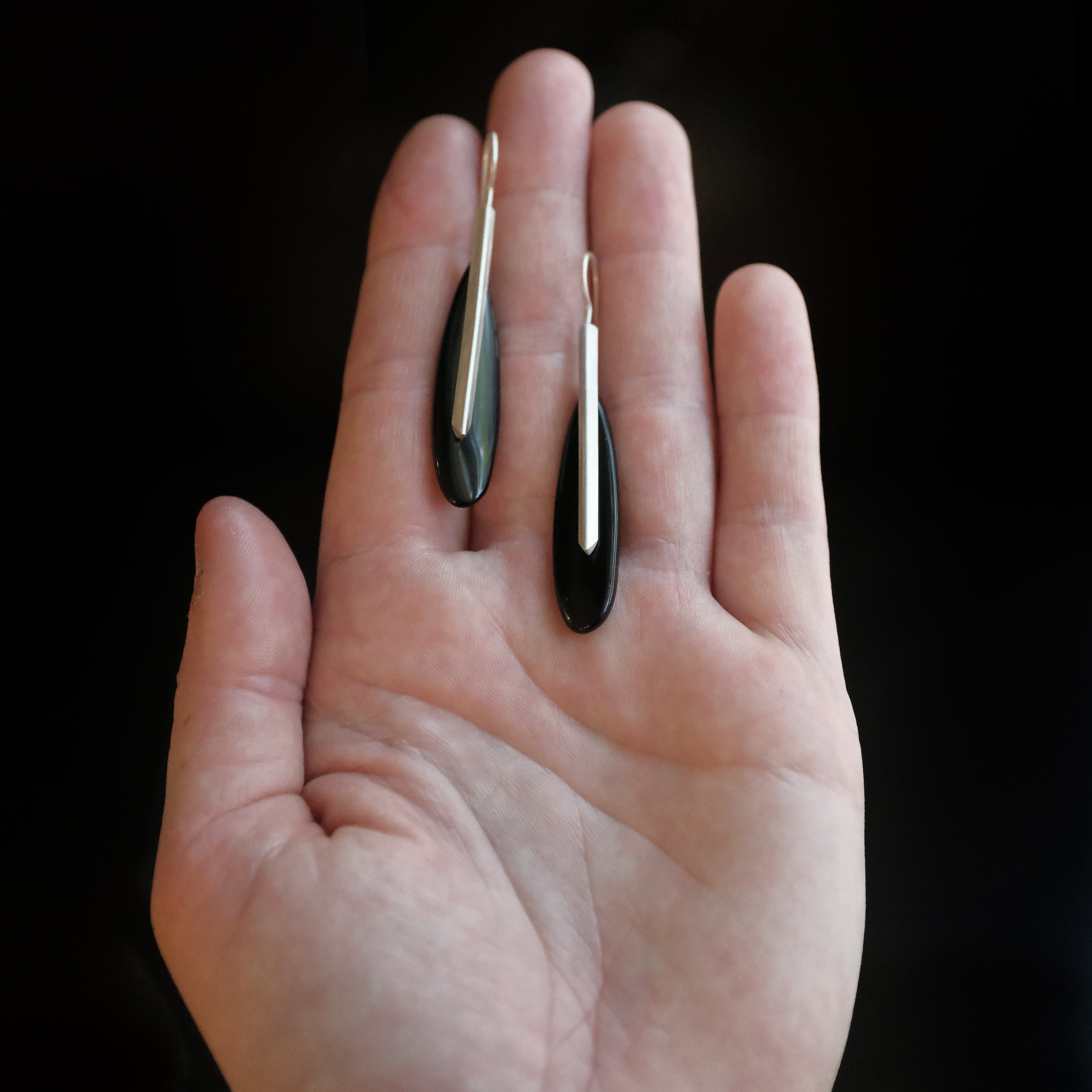 Midnight Onyx + Sterling Belfry Earrings