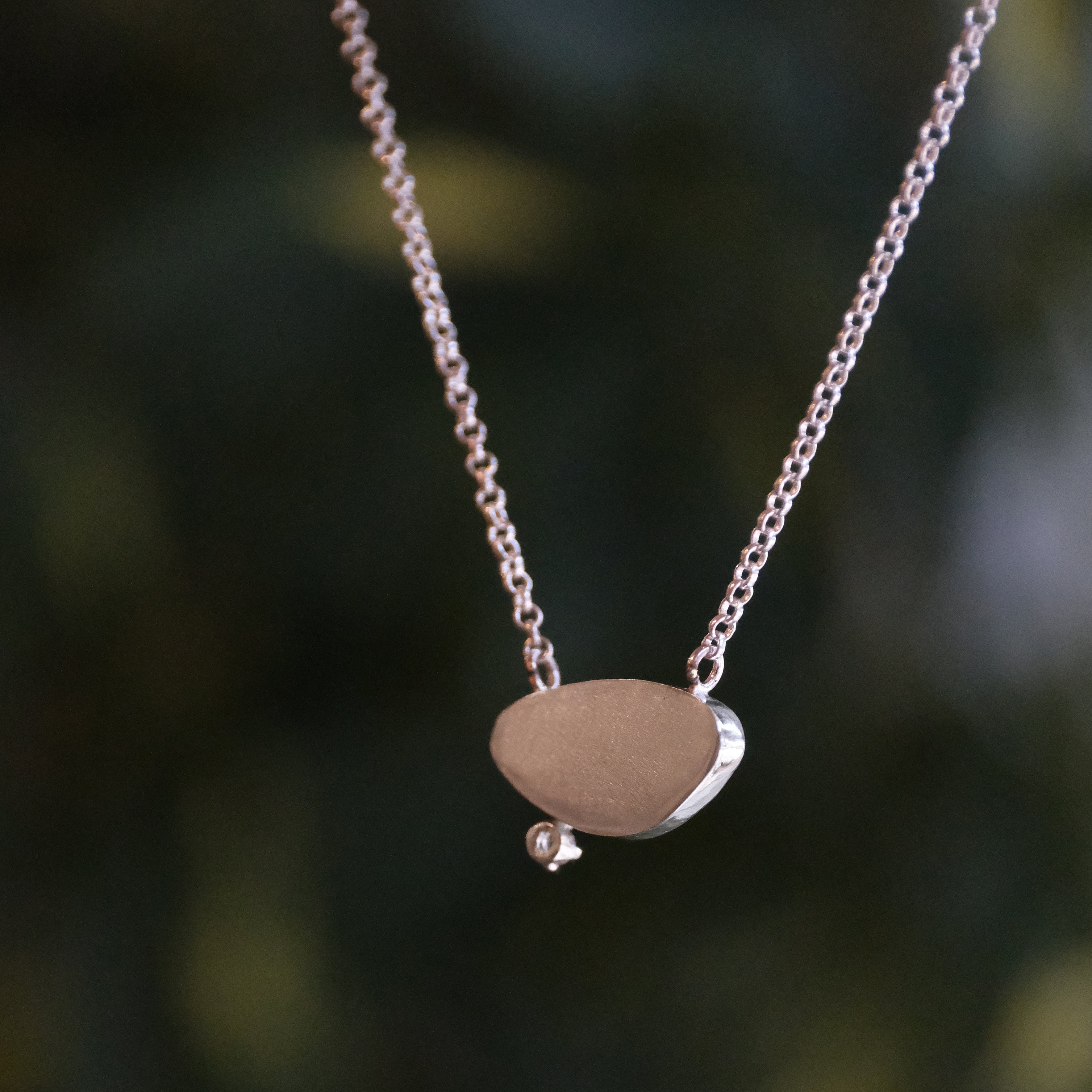 Australian Opal + Sapphire Deep Blue Necklace - One of a Kind
