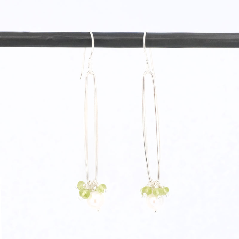 Persus Pearl + Peridot Earrings