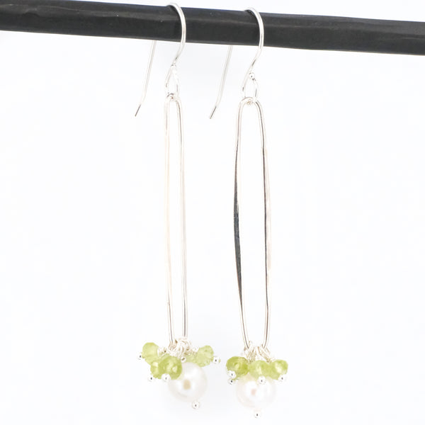 Persus Pearl + Peridot Earrings