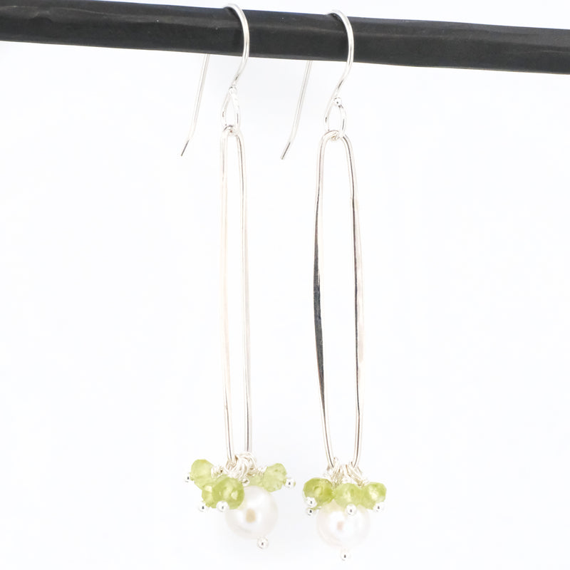 Persus Pearl + Peridot Earrings