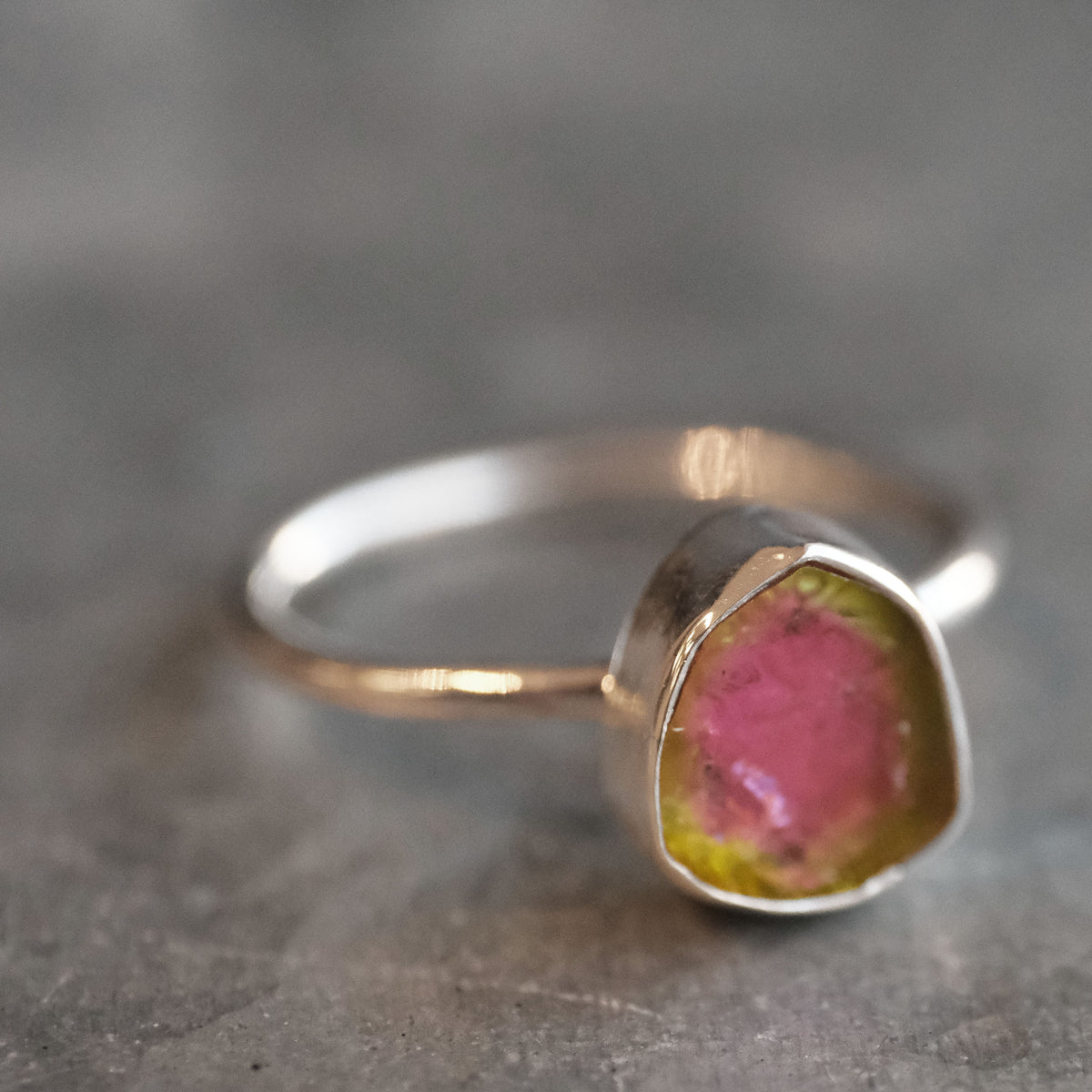 Watermelon Tourmaline Chiquito Ring (Size 7) - One of a Kind