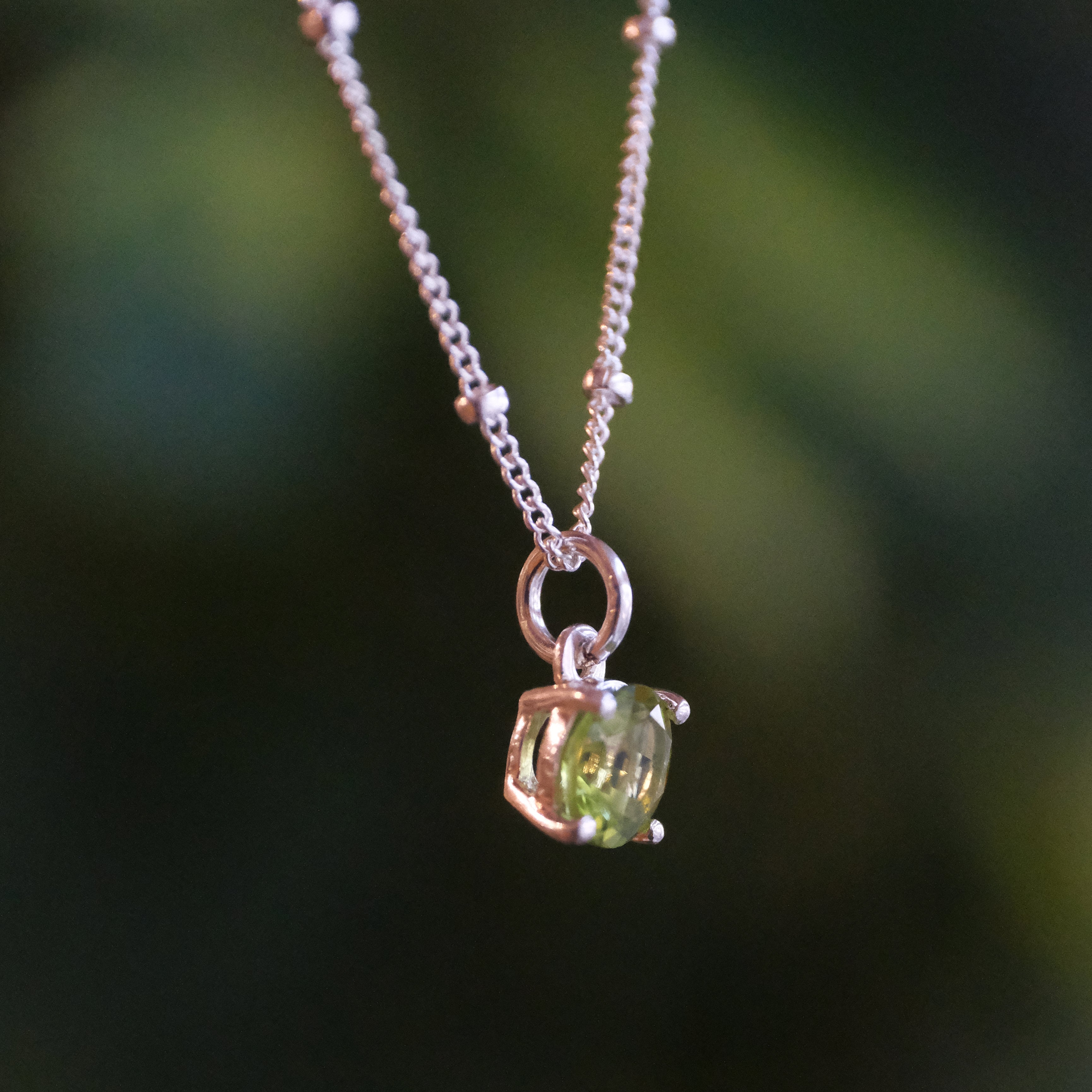 Peridot + Sterling Grass Necklace