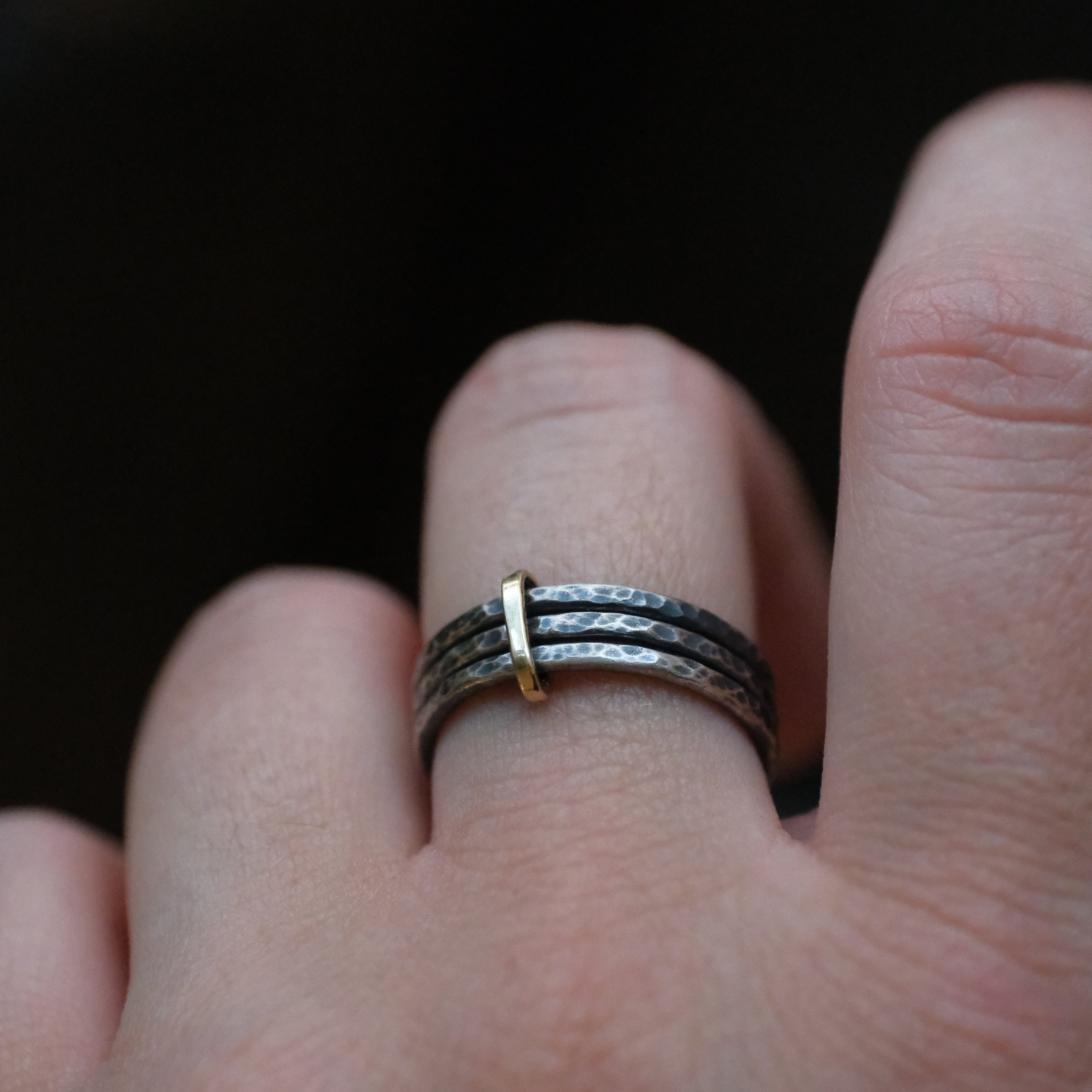 14k + Sterling Divergence Ring (Size 7)