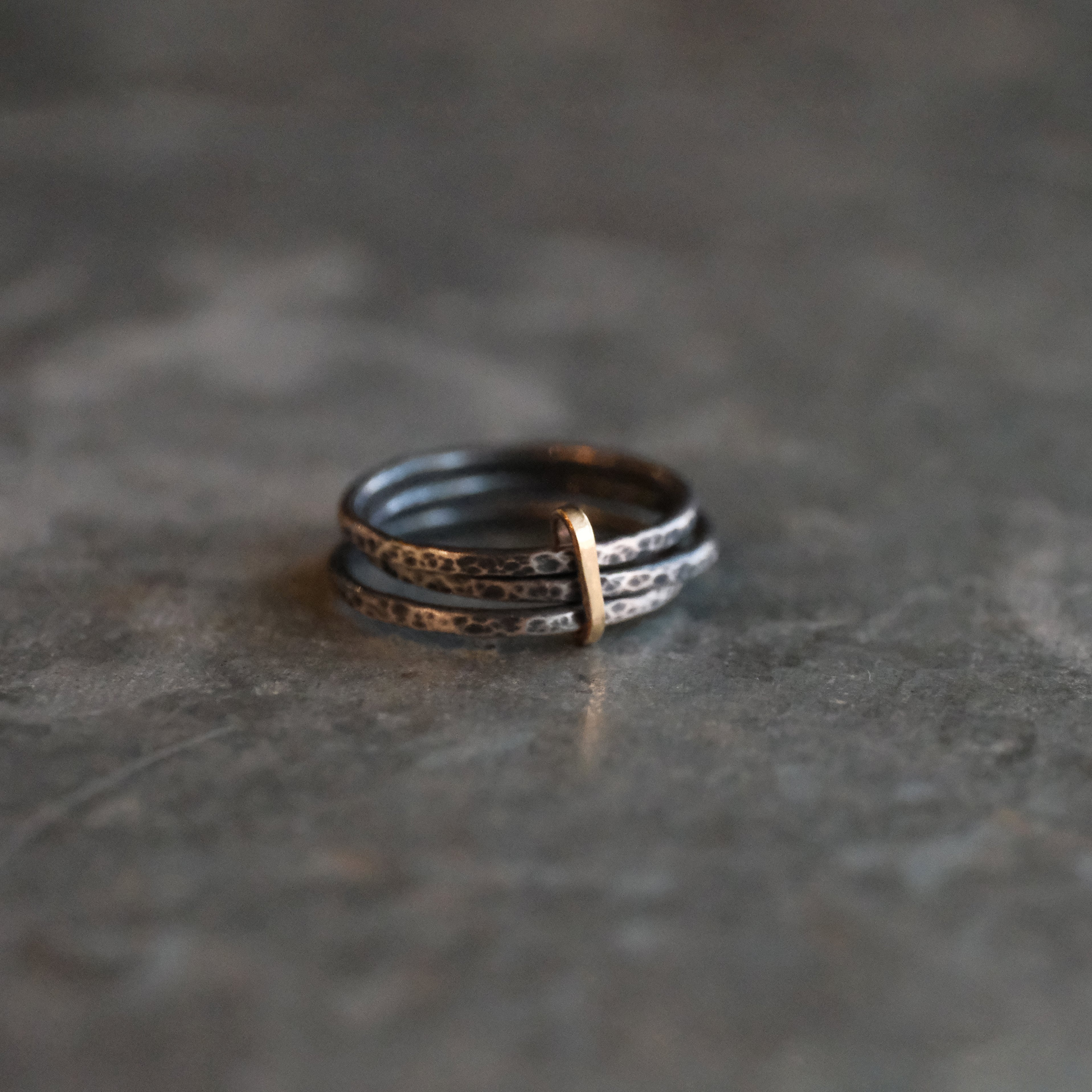 14k + Sterling Divergence Ring (Size 7)