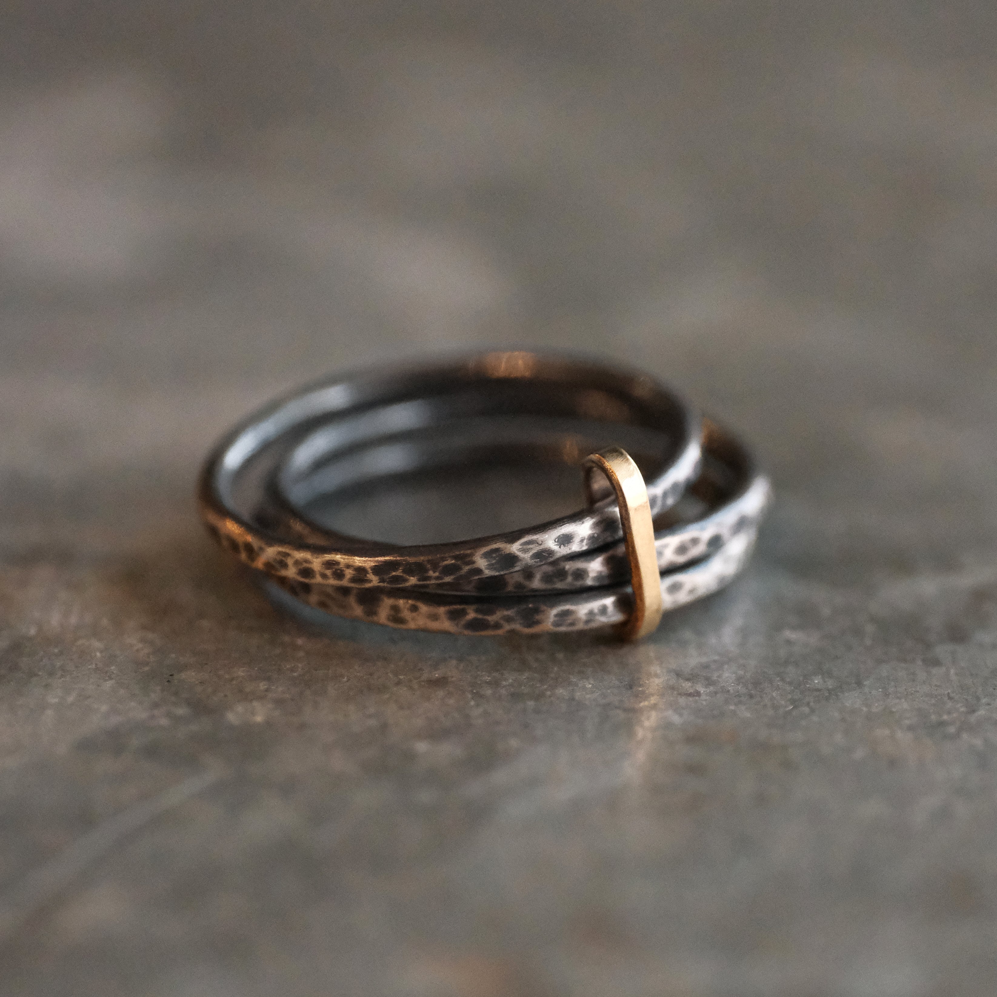 14k + Sterling Divergence Ring (Size 7)