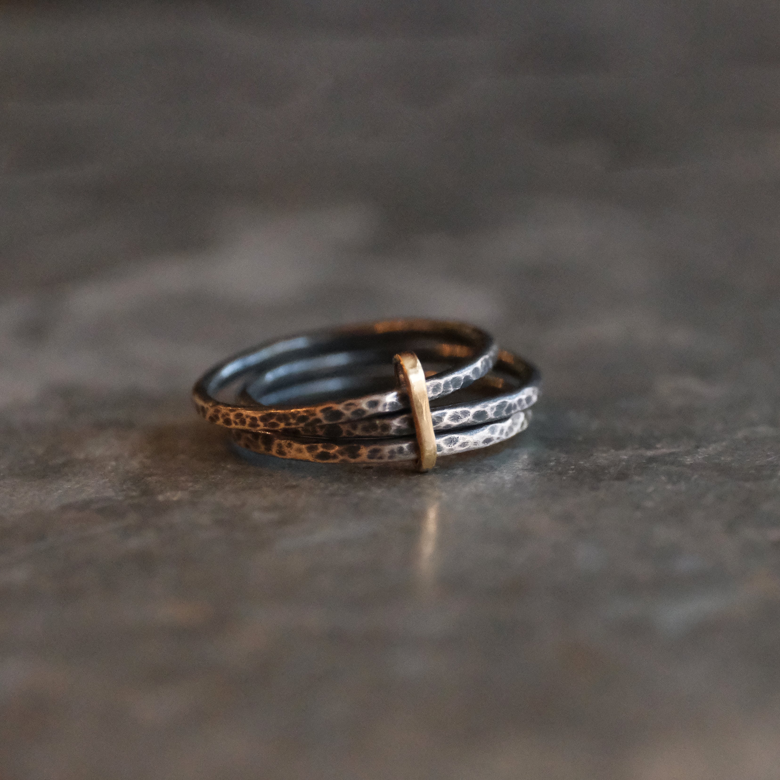 14k + Sterling Divergence Ring (Size 7)