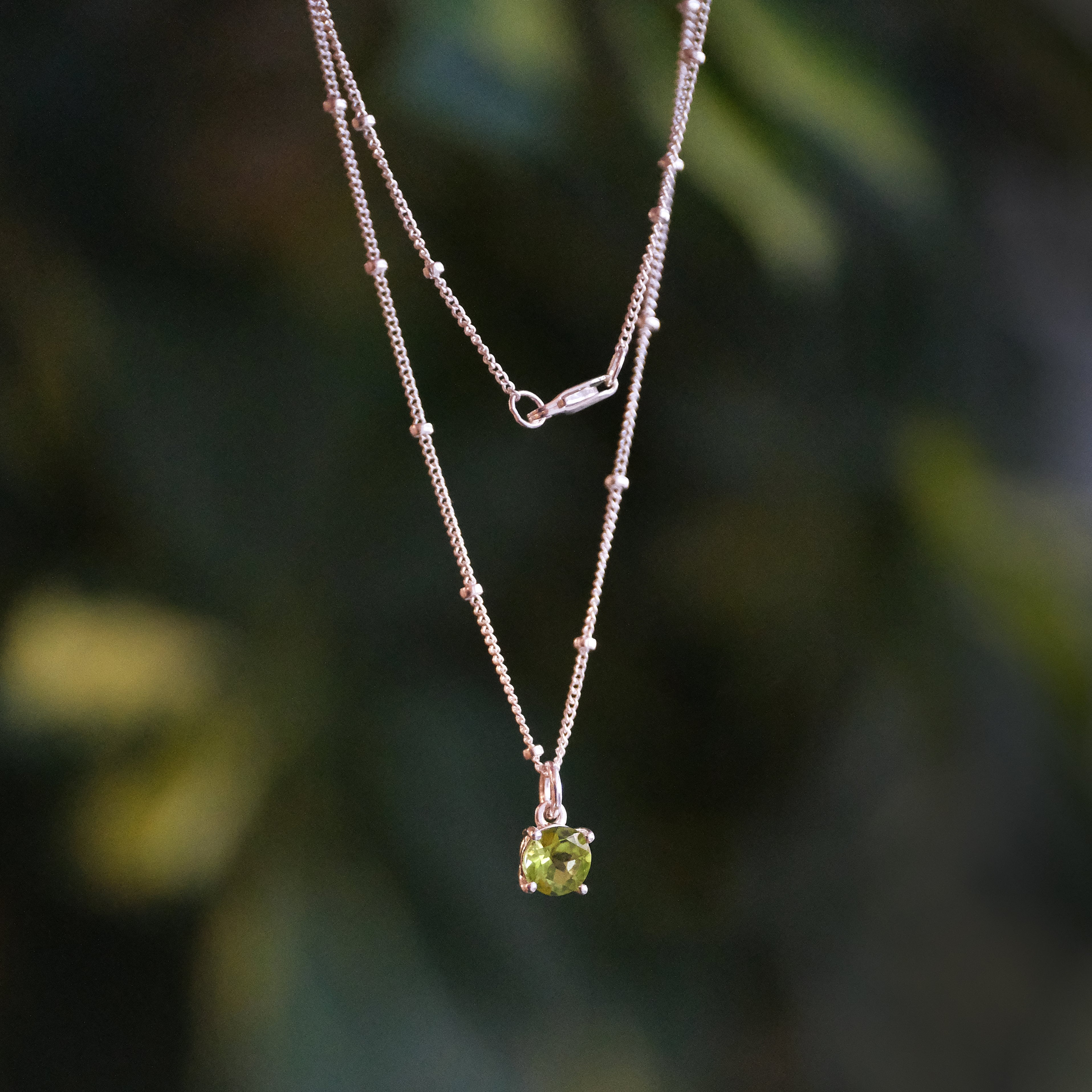 Peridot + Sterling Grass Necklace