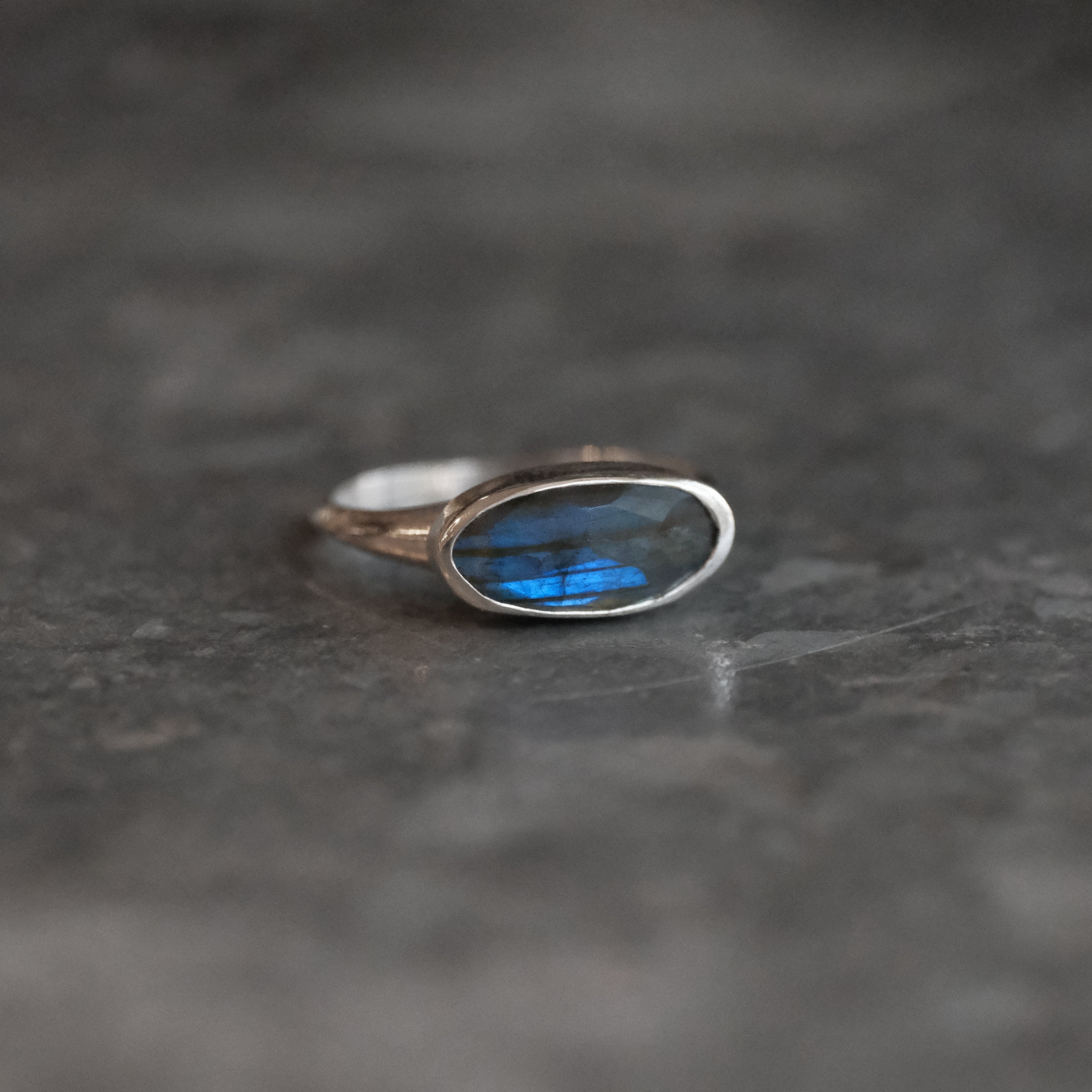Labradorite Curve Ring (Size 8) - One of a Kind
