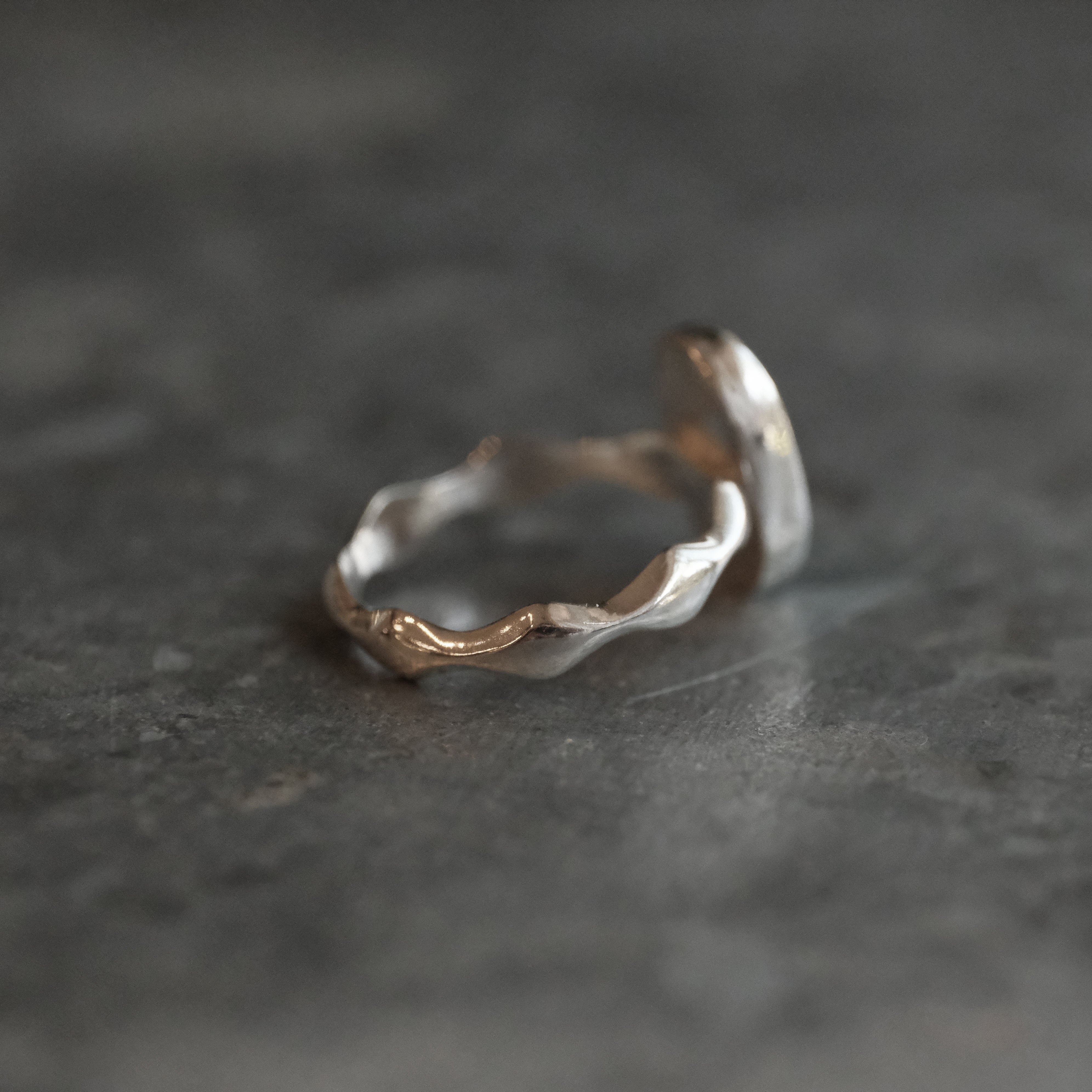 Emerald Kyanite Wave Ring (Size 6) - One of a Kind