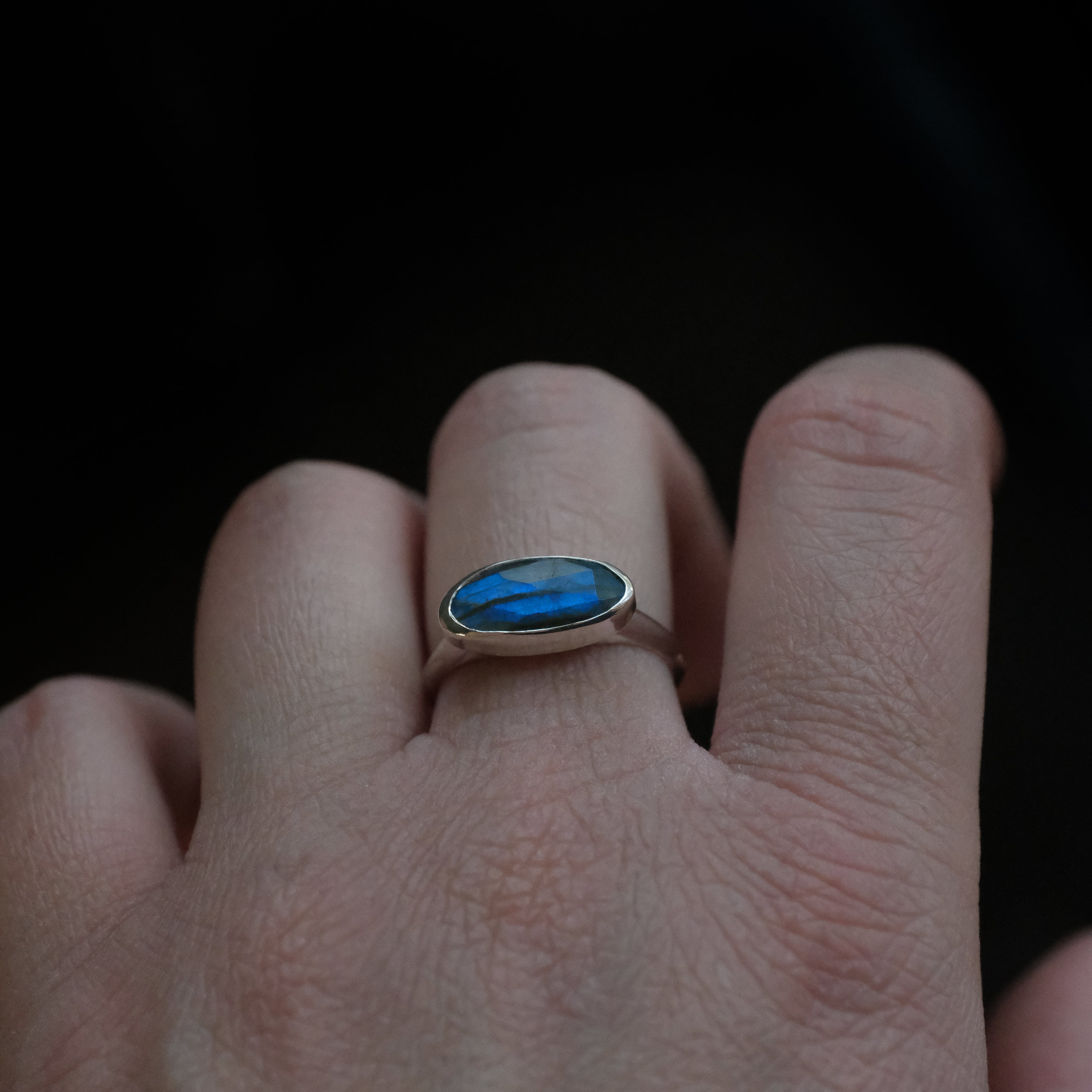 Labradorite Curve Ring (Size 8) - One of a Kind