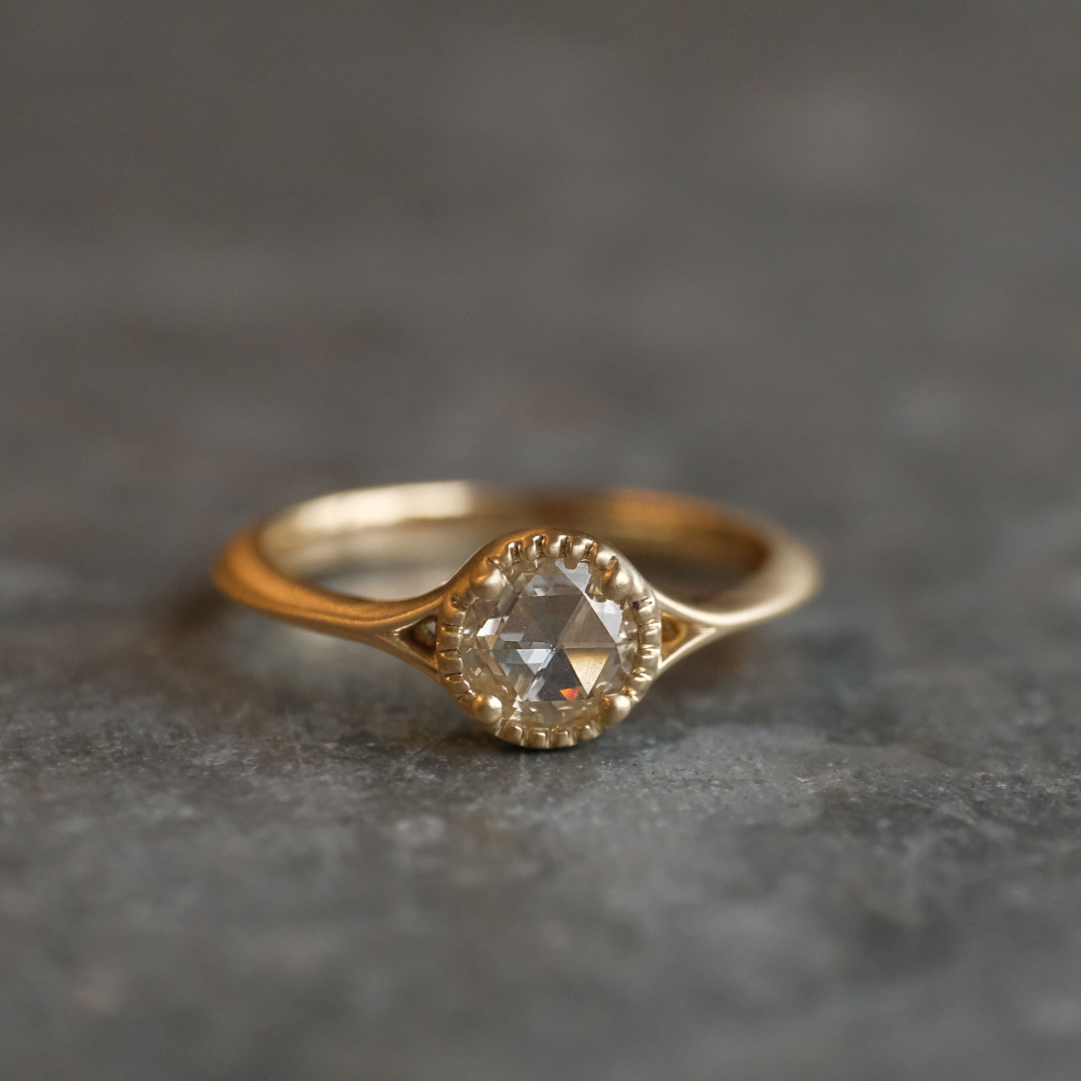 14k + Natural Diamond Olivieri Ring - One of a Kind
