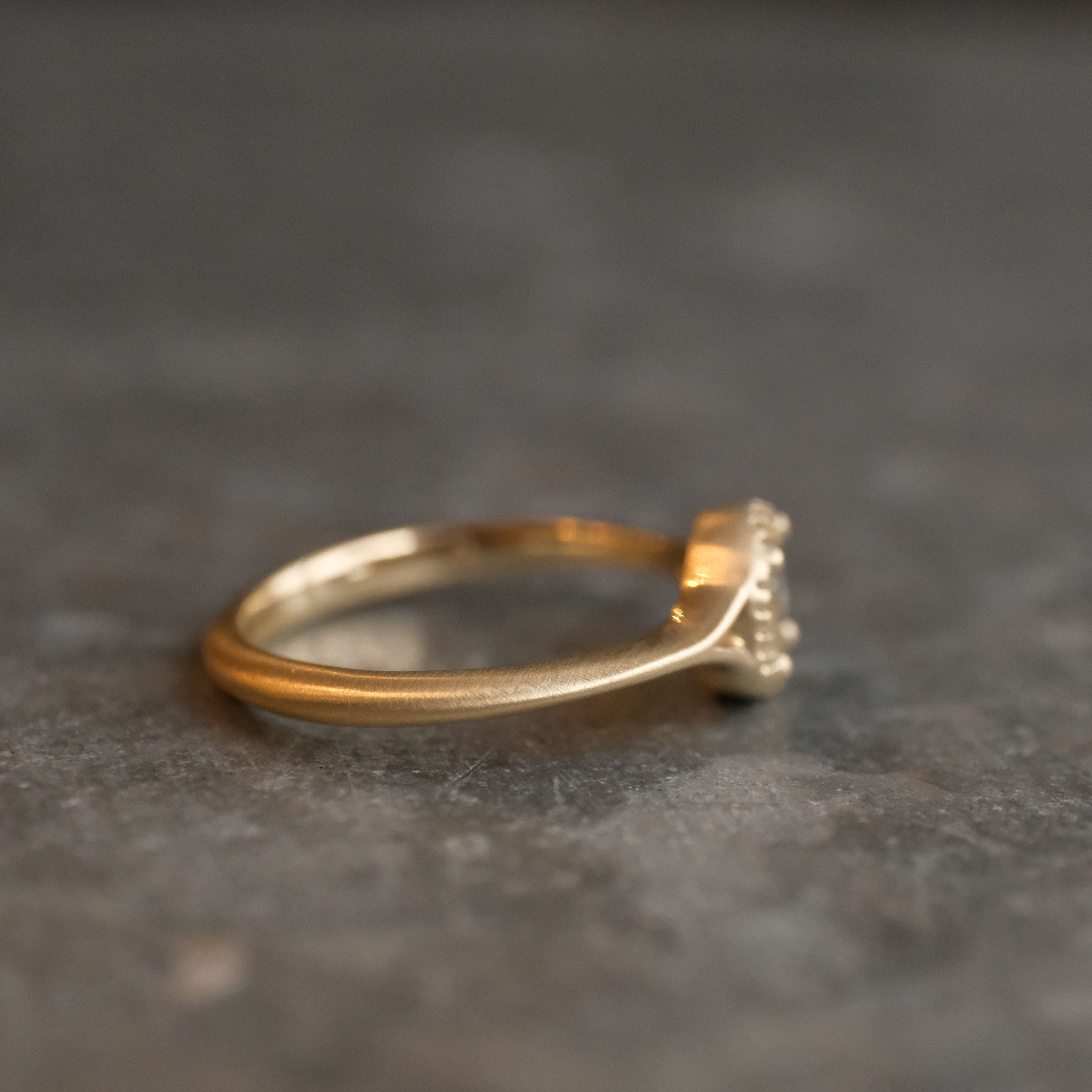 14k + Natural Diamond Olivieri Ring - One of a Kind