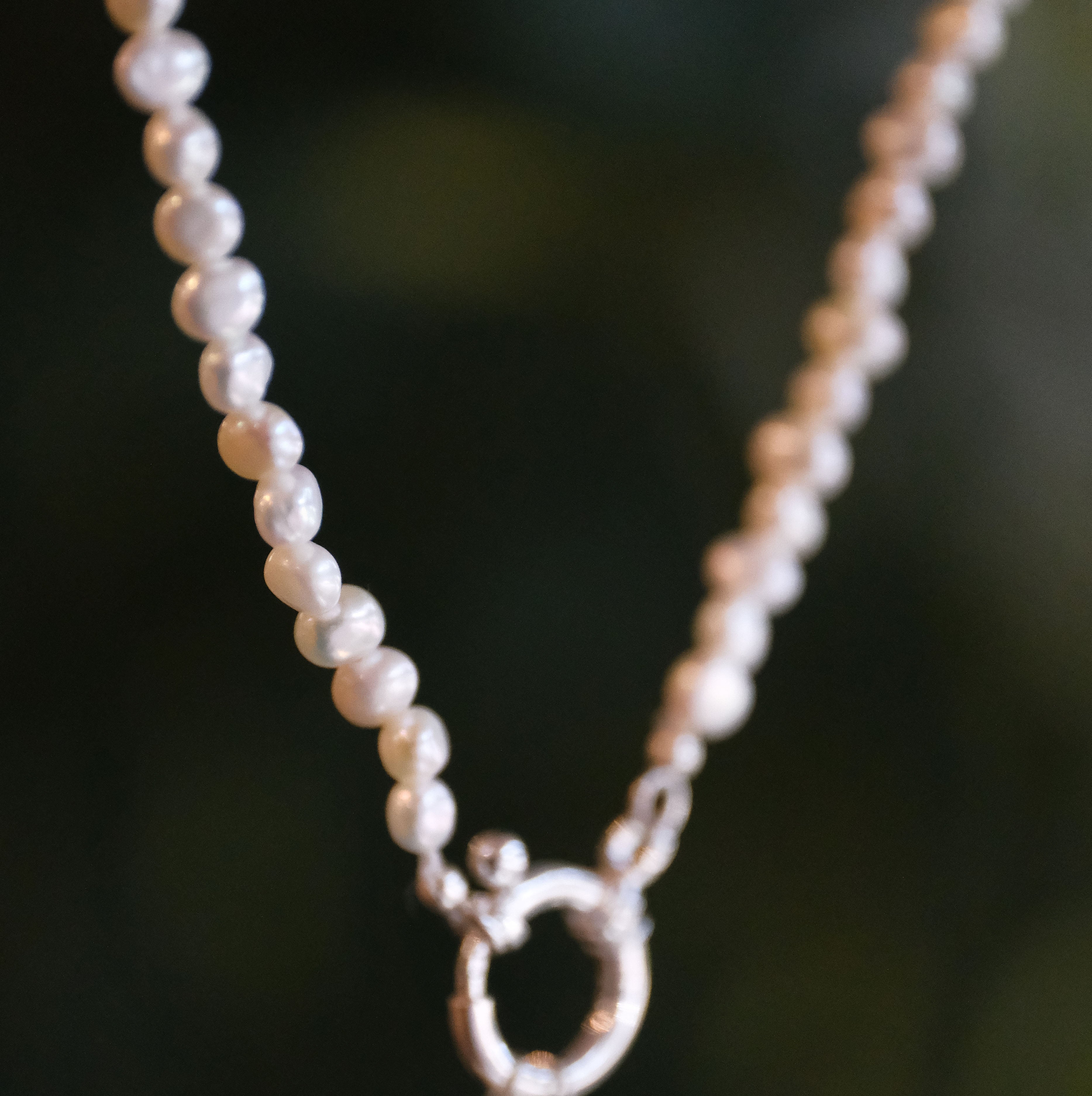 Freshwater Pearl + Sterling Charm Keeper Necklace - One of a Kind