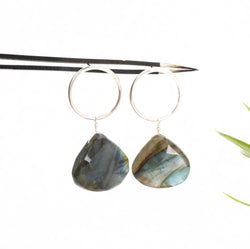 Luv Lab Sterling + Labradorite Earrings - One of a Kind