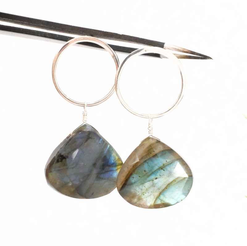Luv Lab Sterling + Labradorite Earrings - One of a Kind