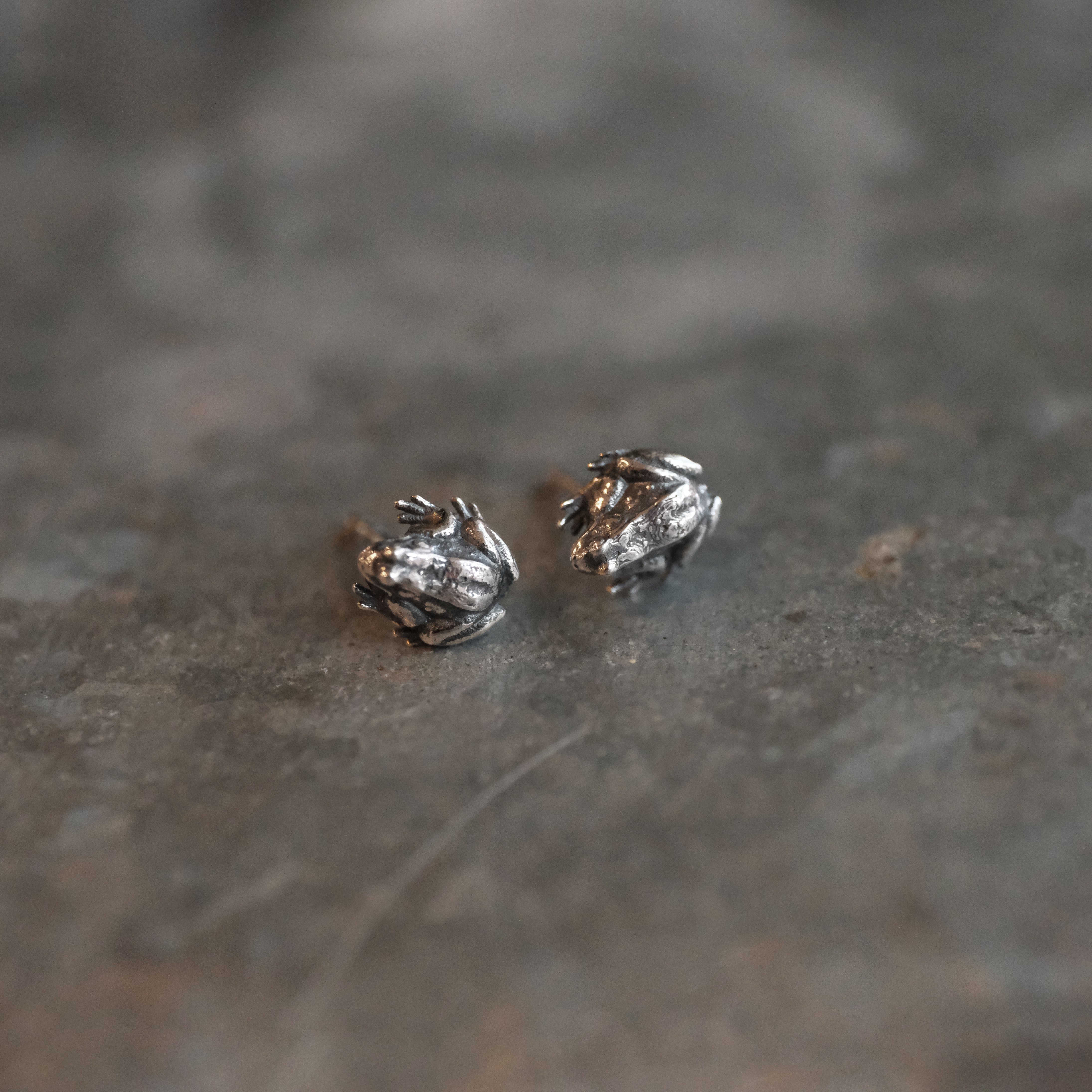 Tiny Sterling Frog Studs