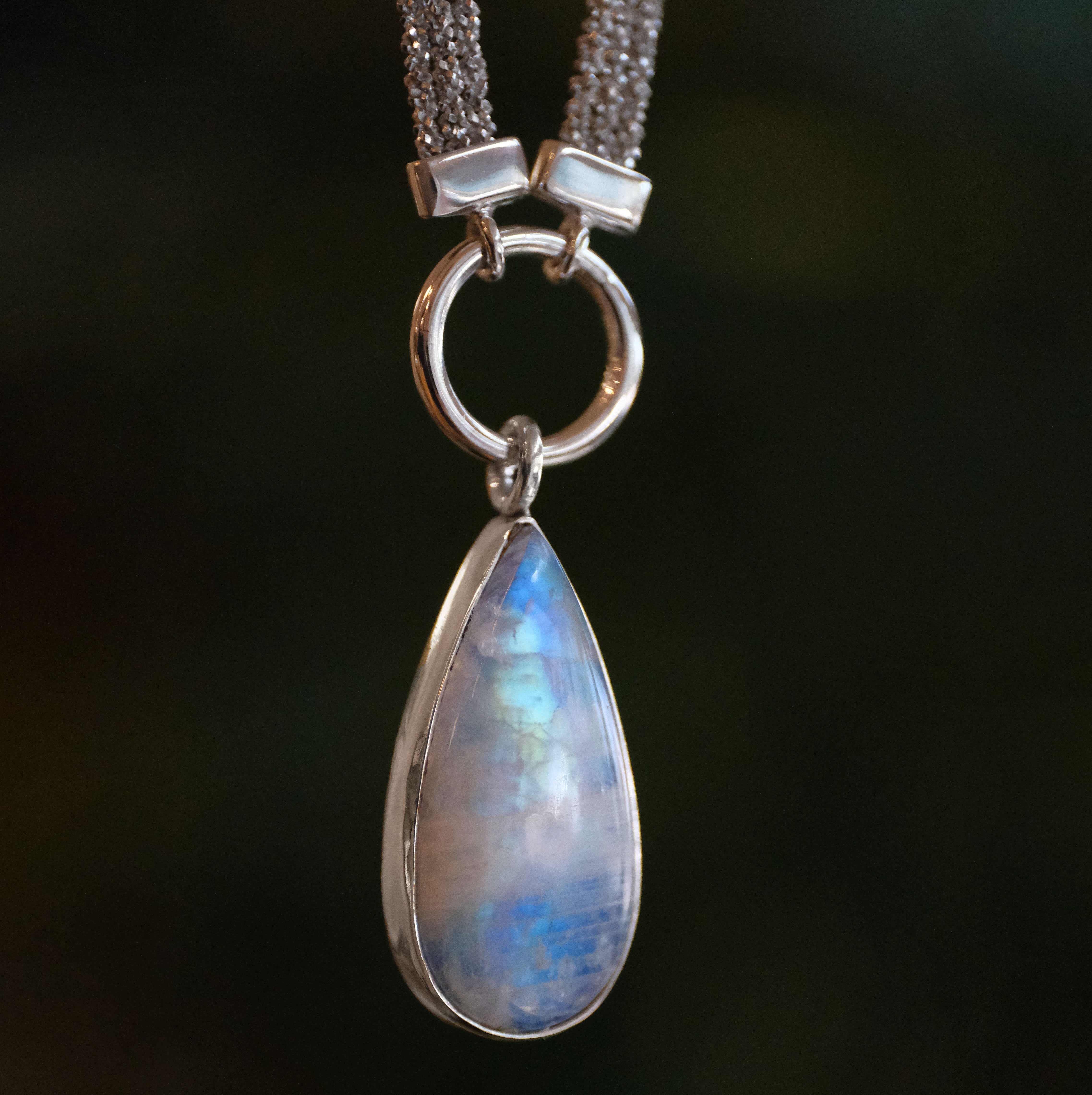 Moonstone + Sterling Malta Necklace - One of a Kind