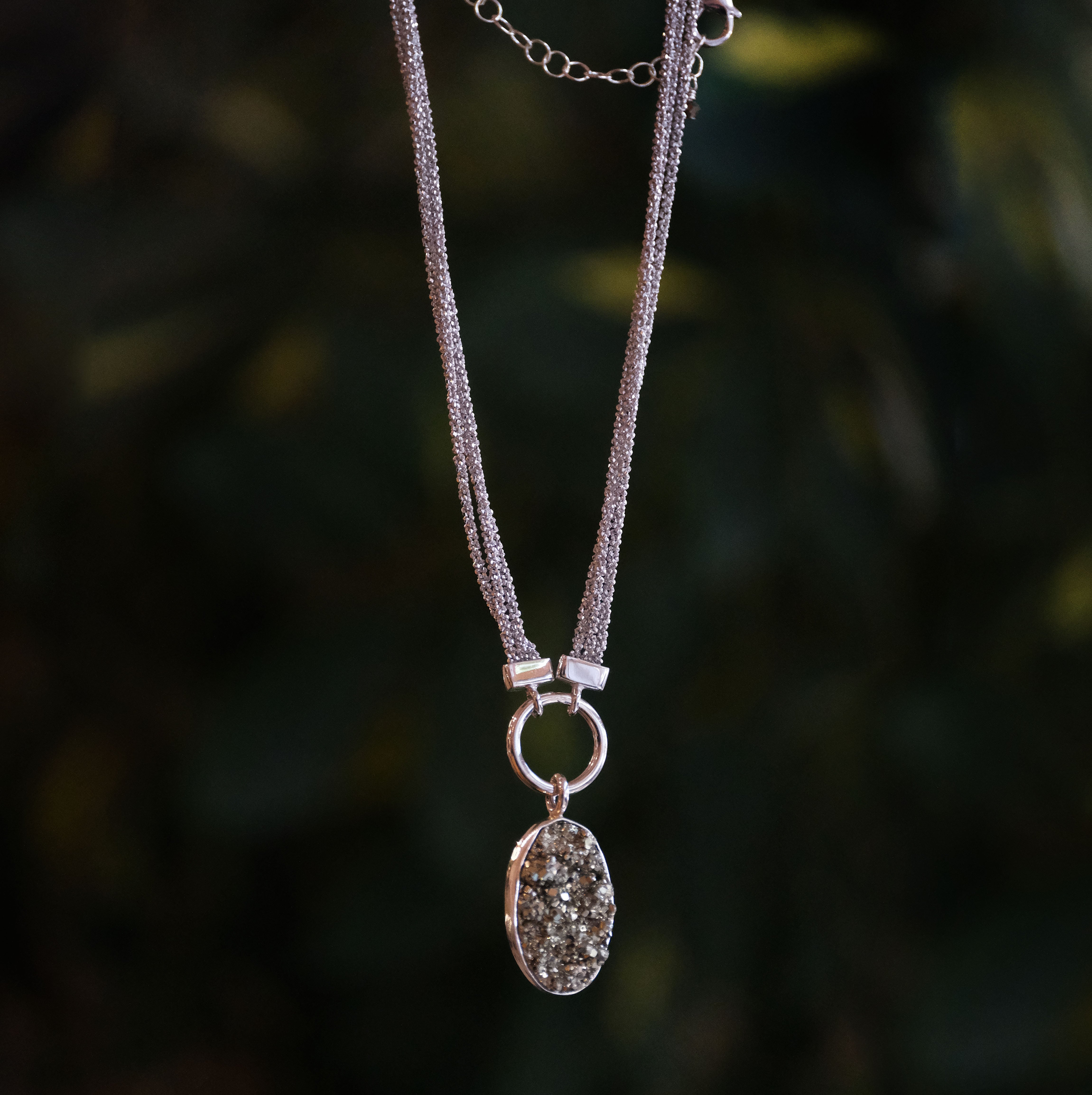 Pyrite + Sterling Malta Necklace - One of a Kind