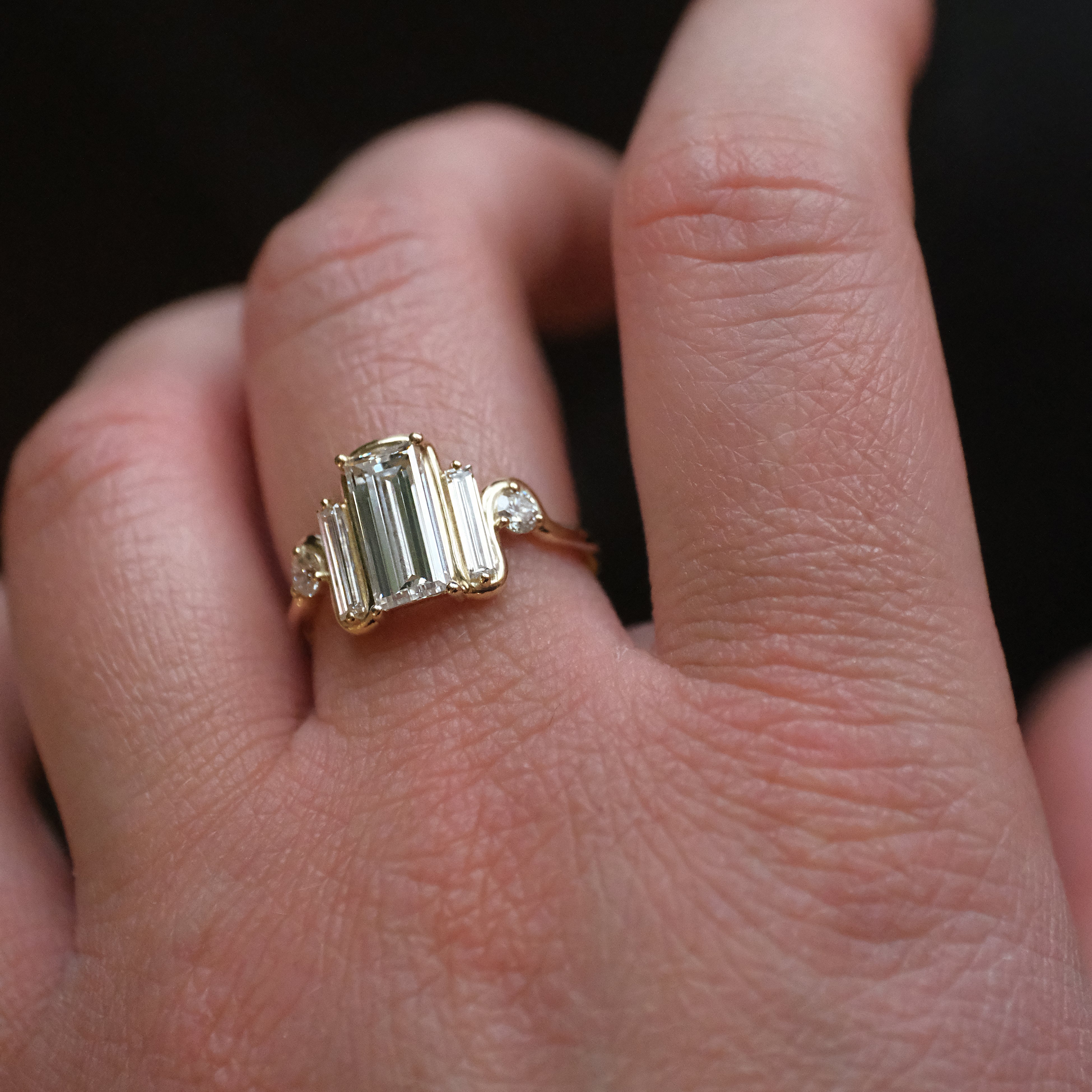 14k + Lab Diamond Bigoli Ring