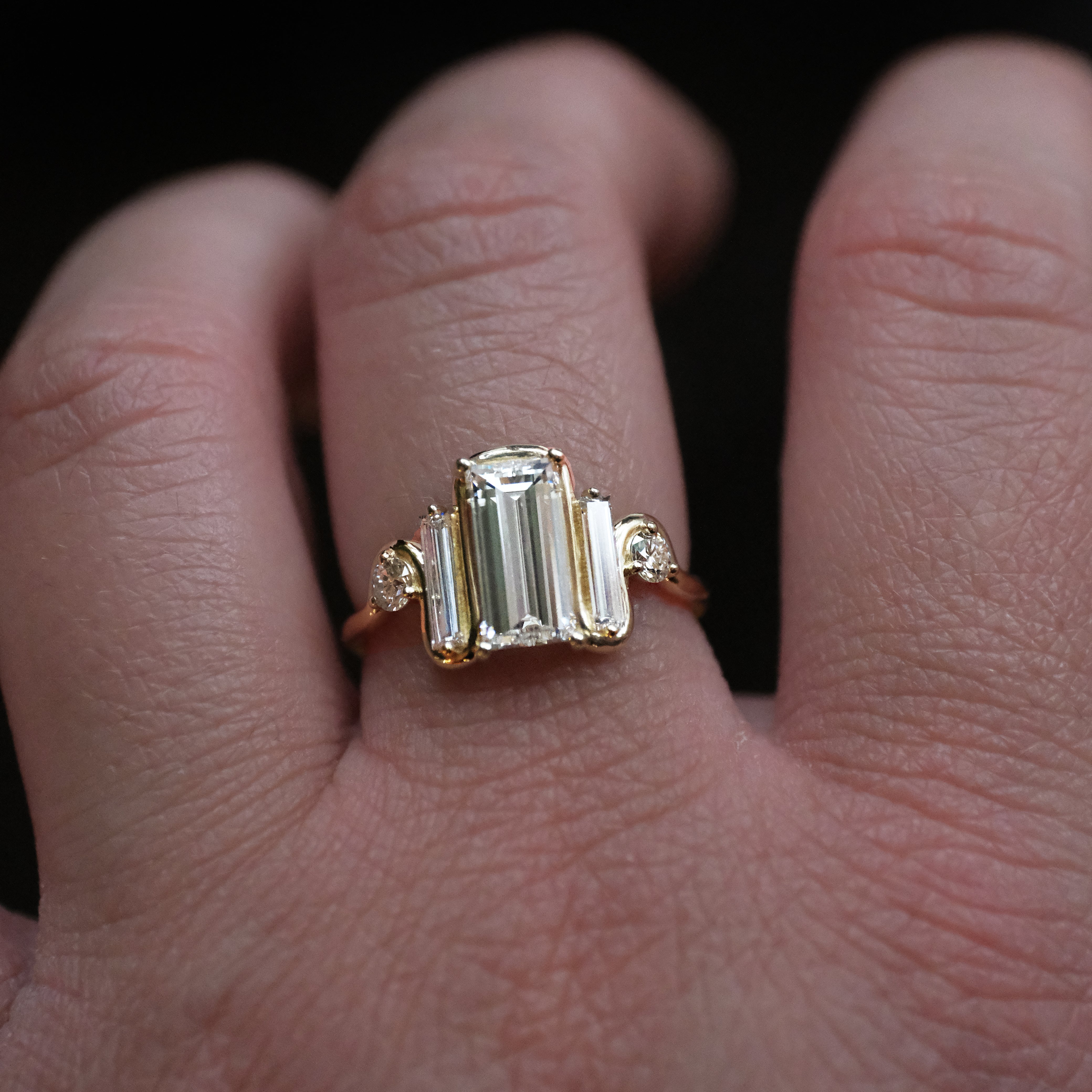 14k + Lab Diamond Bigoli Ring