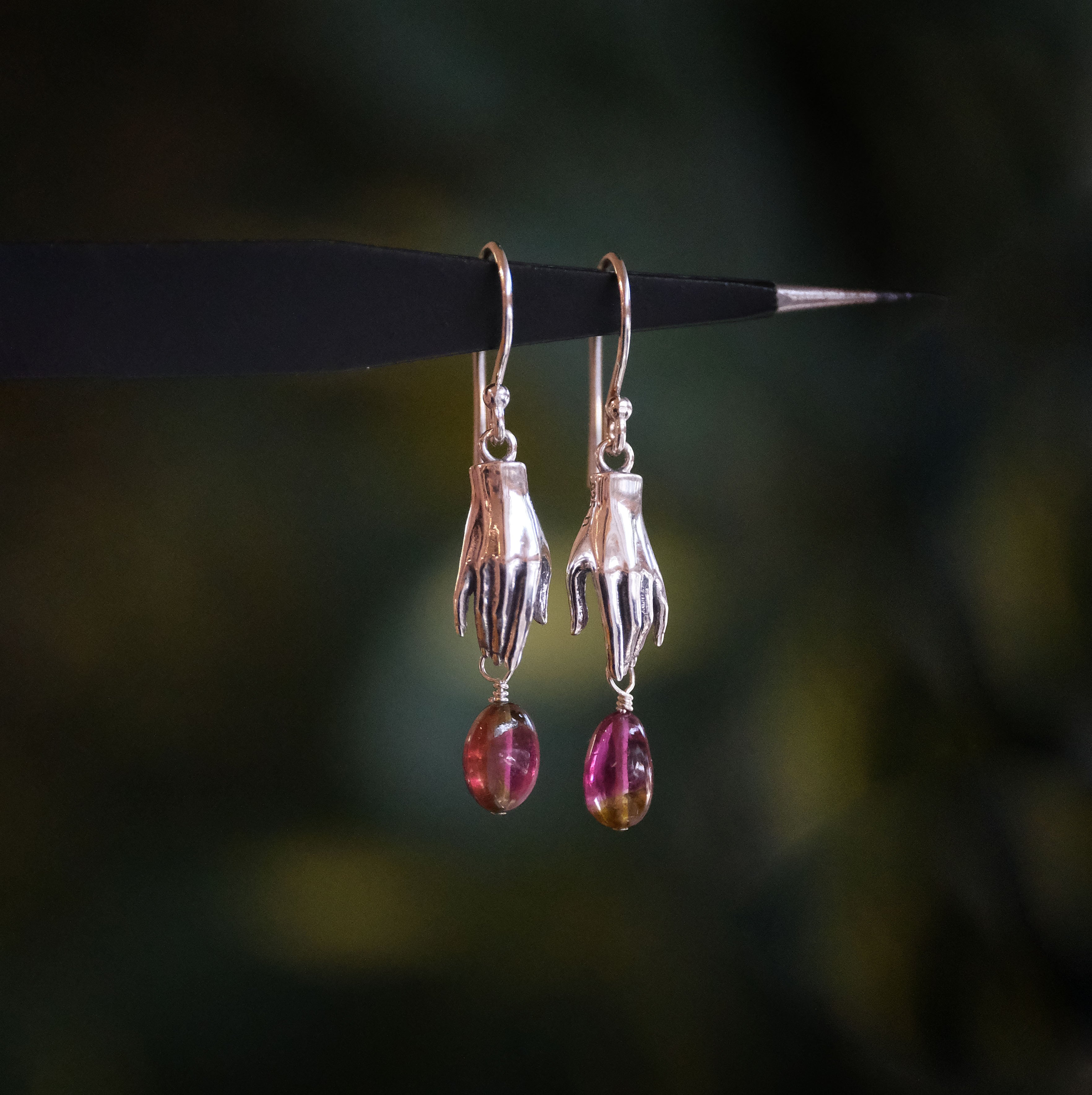 Watermelon Tourmaline Juicy Earrings - One of a Kind