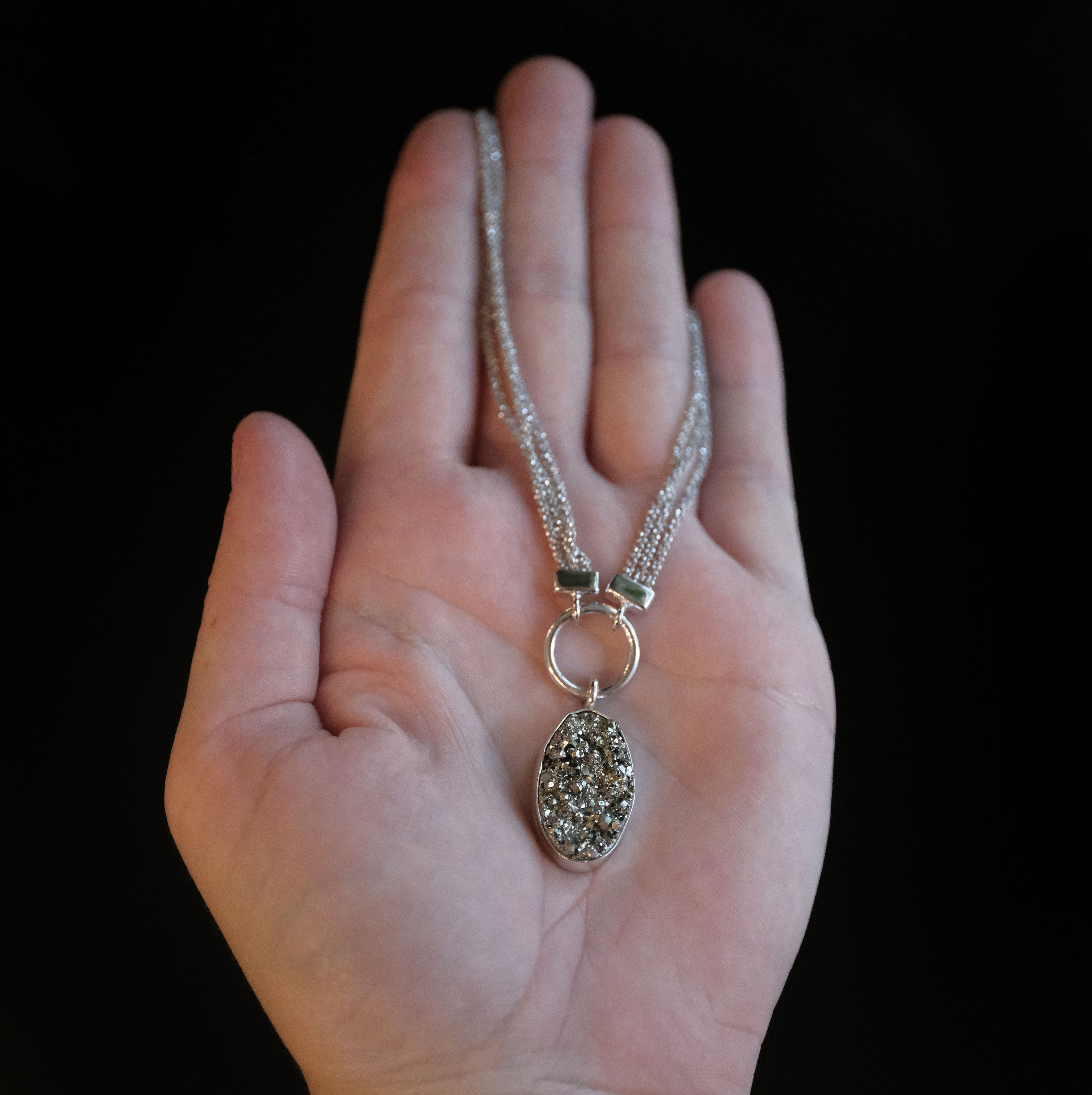 Pyrite + Sterling Malta Necklace - One of a Kind