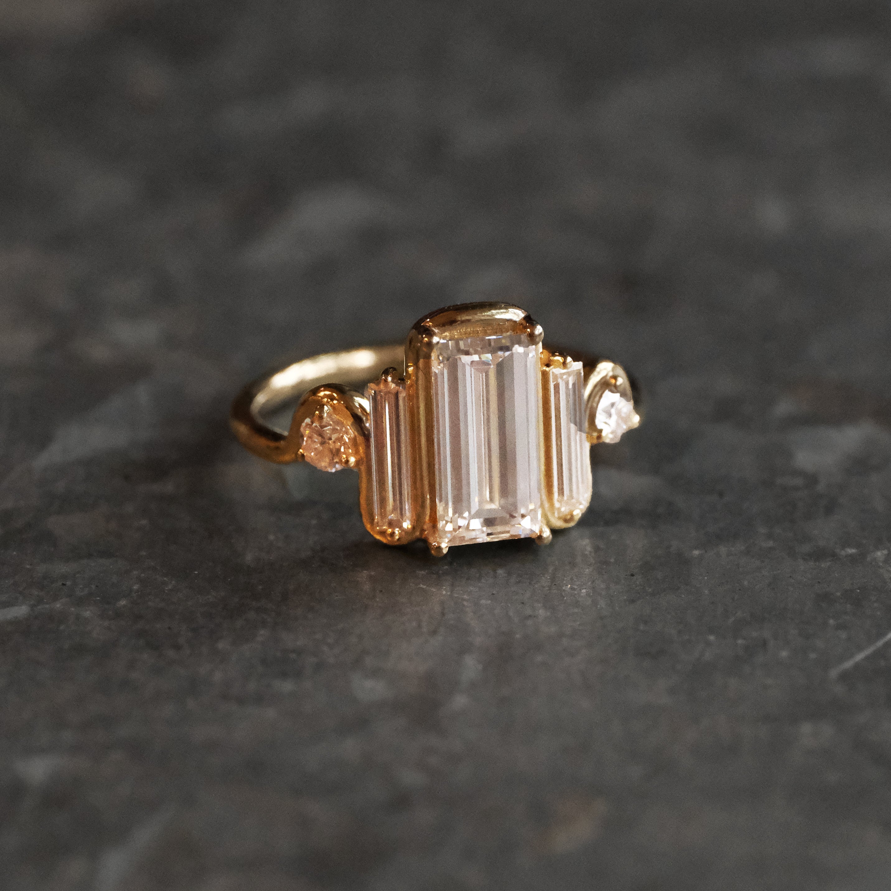 14k + Lab Diamond Bigoli Ring