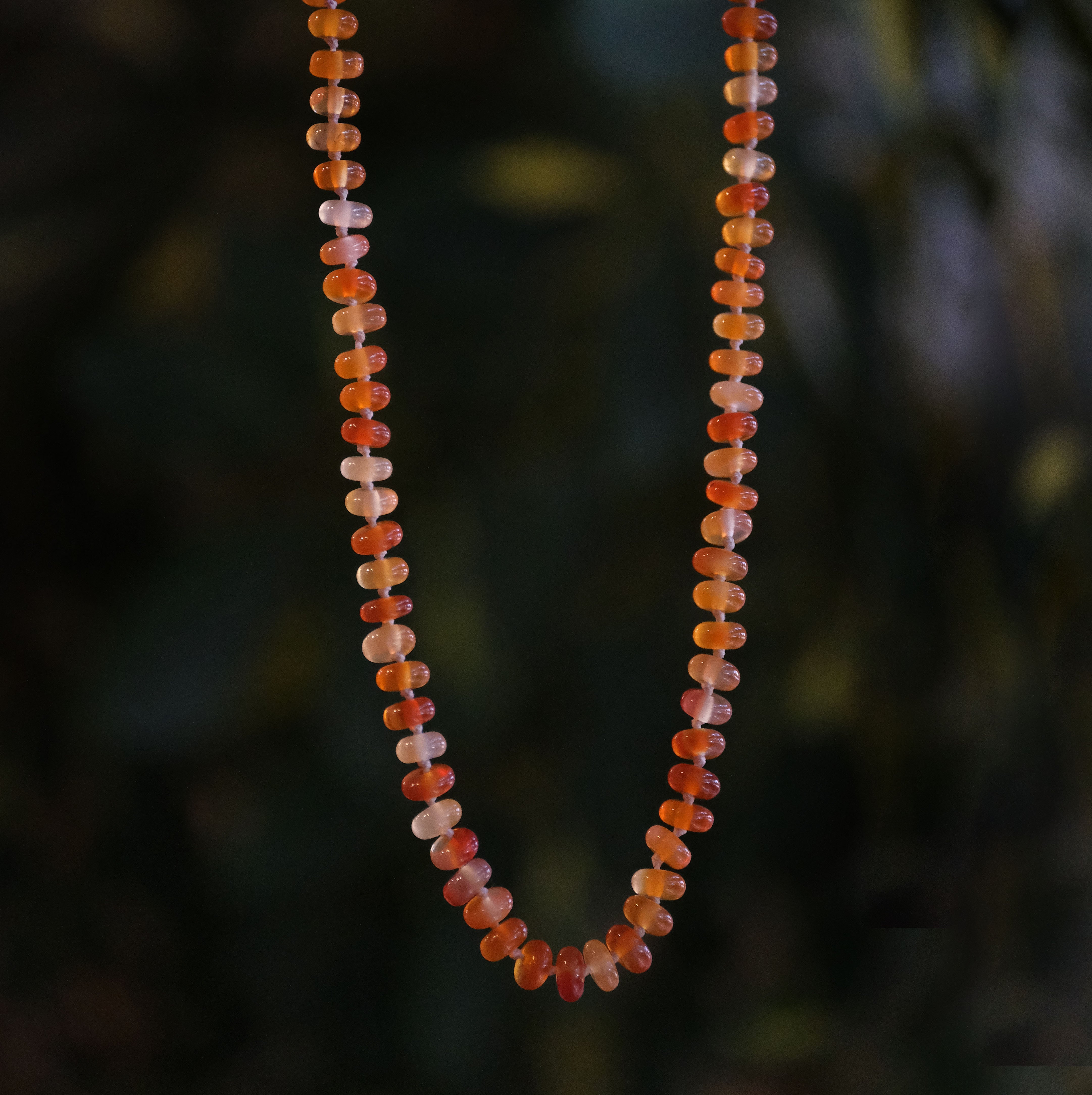 Knotted Carnelian + Sterling Passion Play Necklace