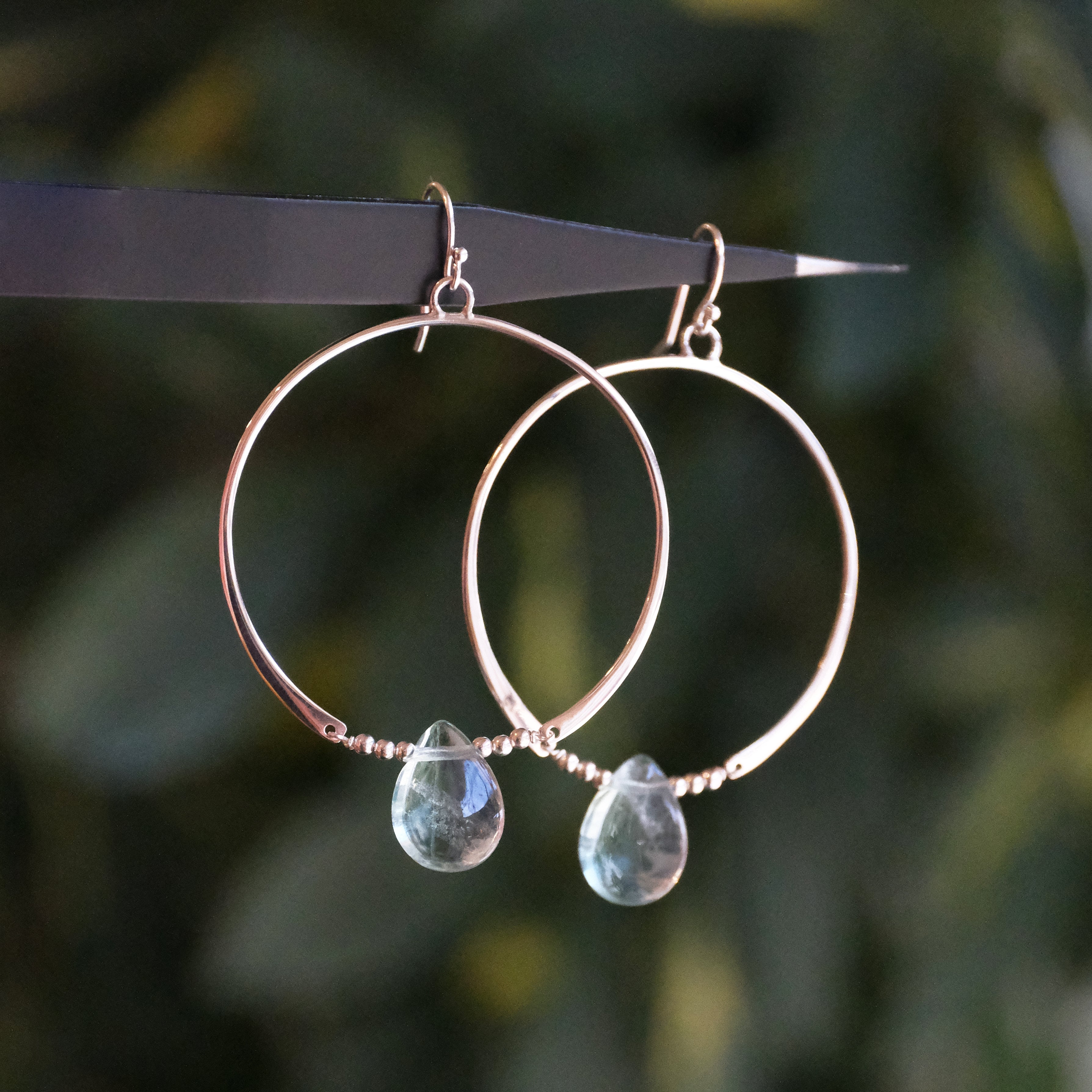 Miss Greene Sterling + Apatite Hoops - One of a Kind