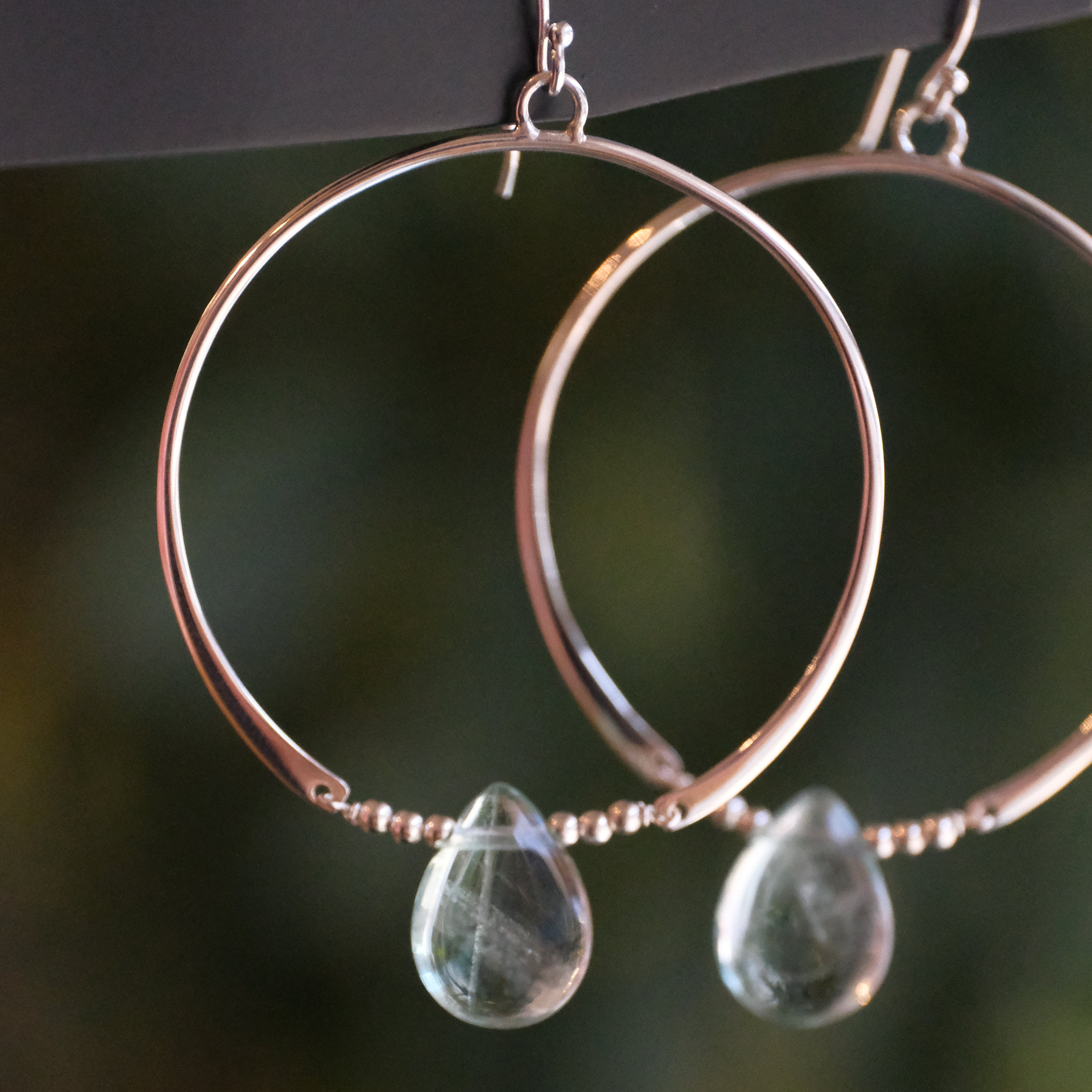 Miss Greene Sterling + Apatite Hoops - One of a Kind