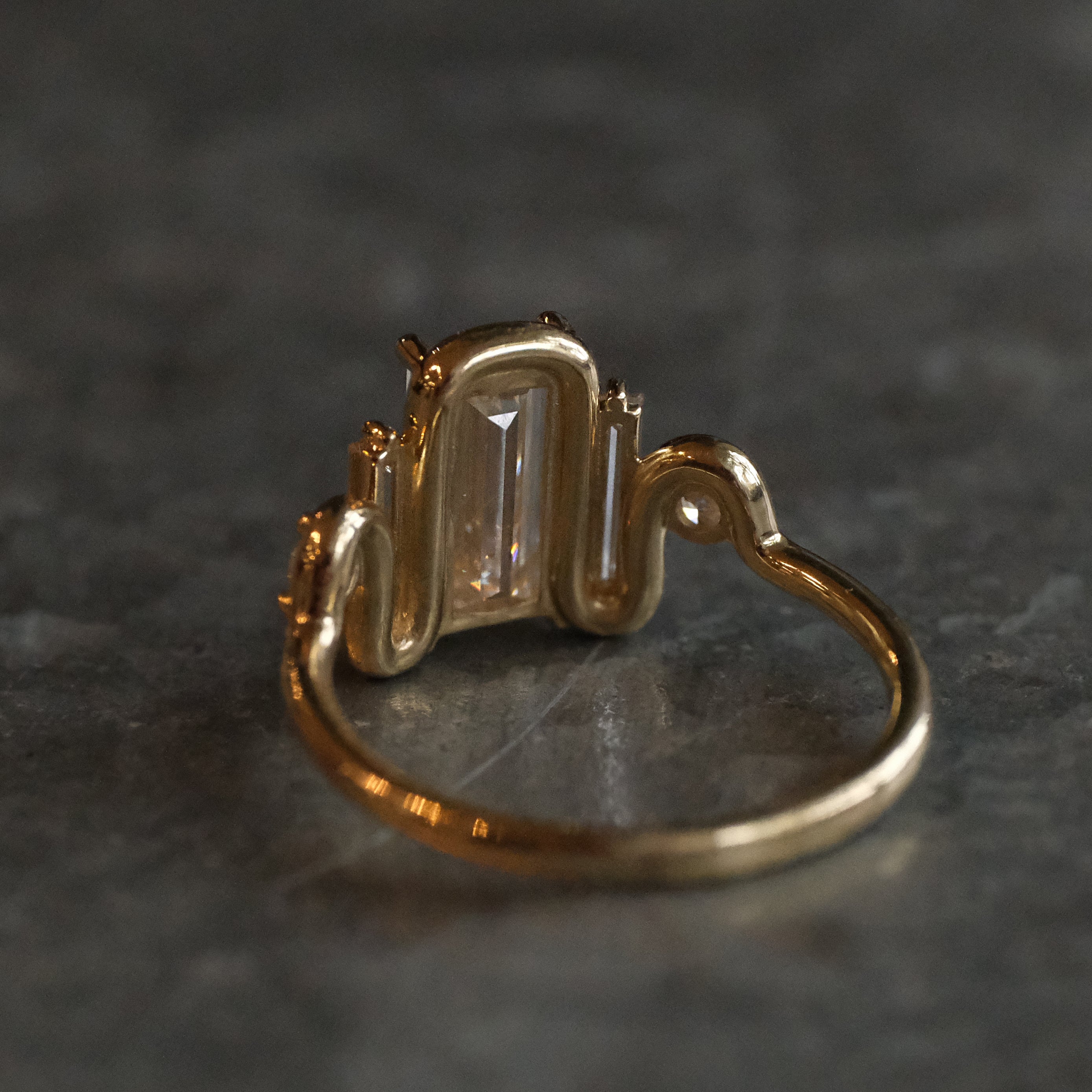 14k + Lab Diamond Bigoli Ring