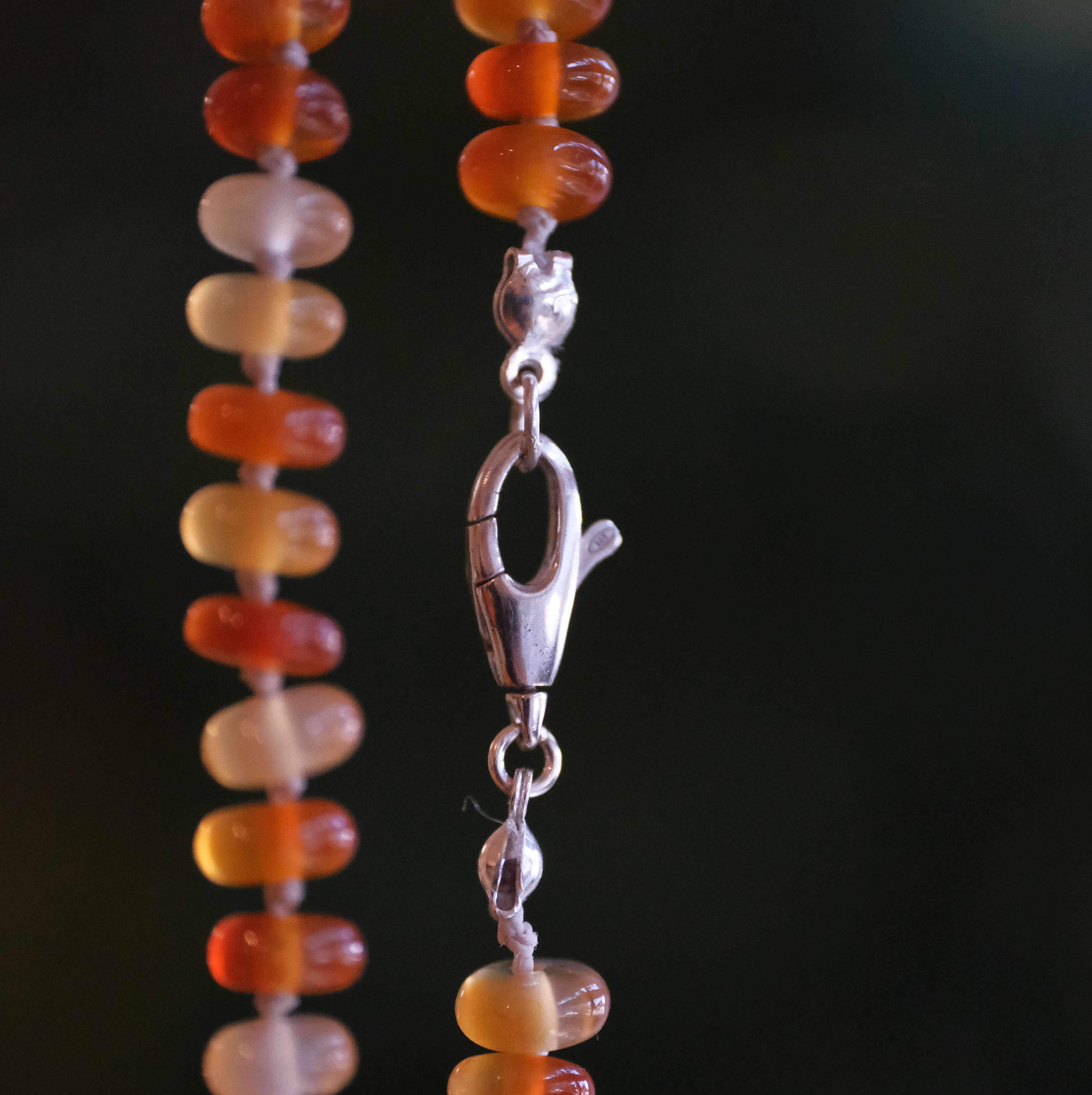 Knotted Carnelian + Sterling Passion Play Necklace