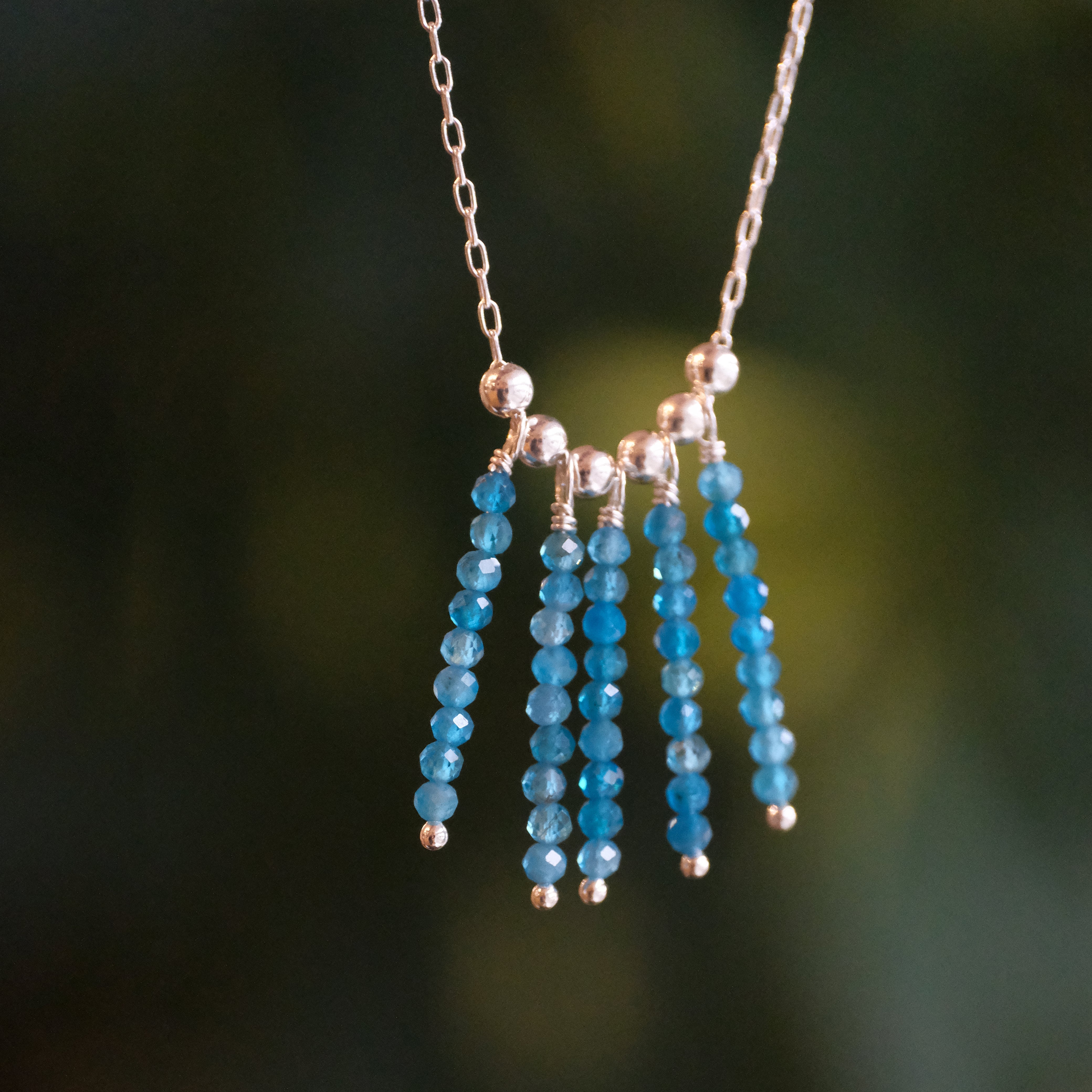 Waterfall Sterling + Apatite Necklace