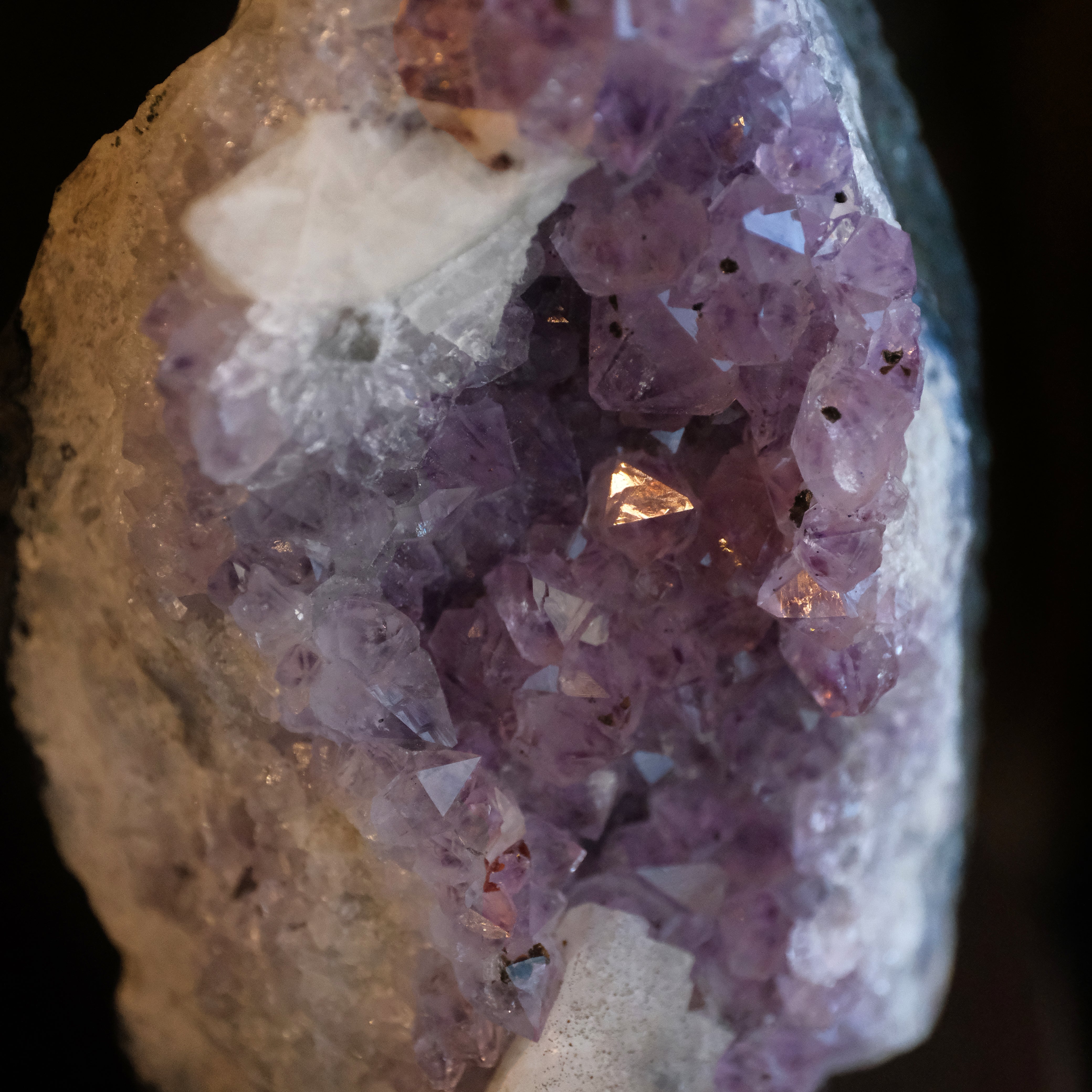 Brazailian Amethyst Specimen with Calcite and Goethite