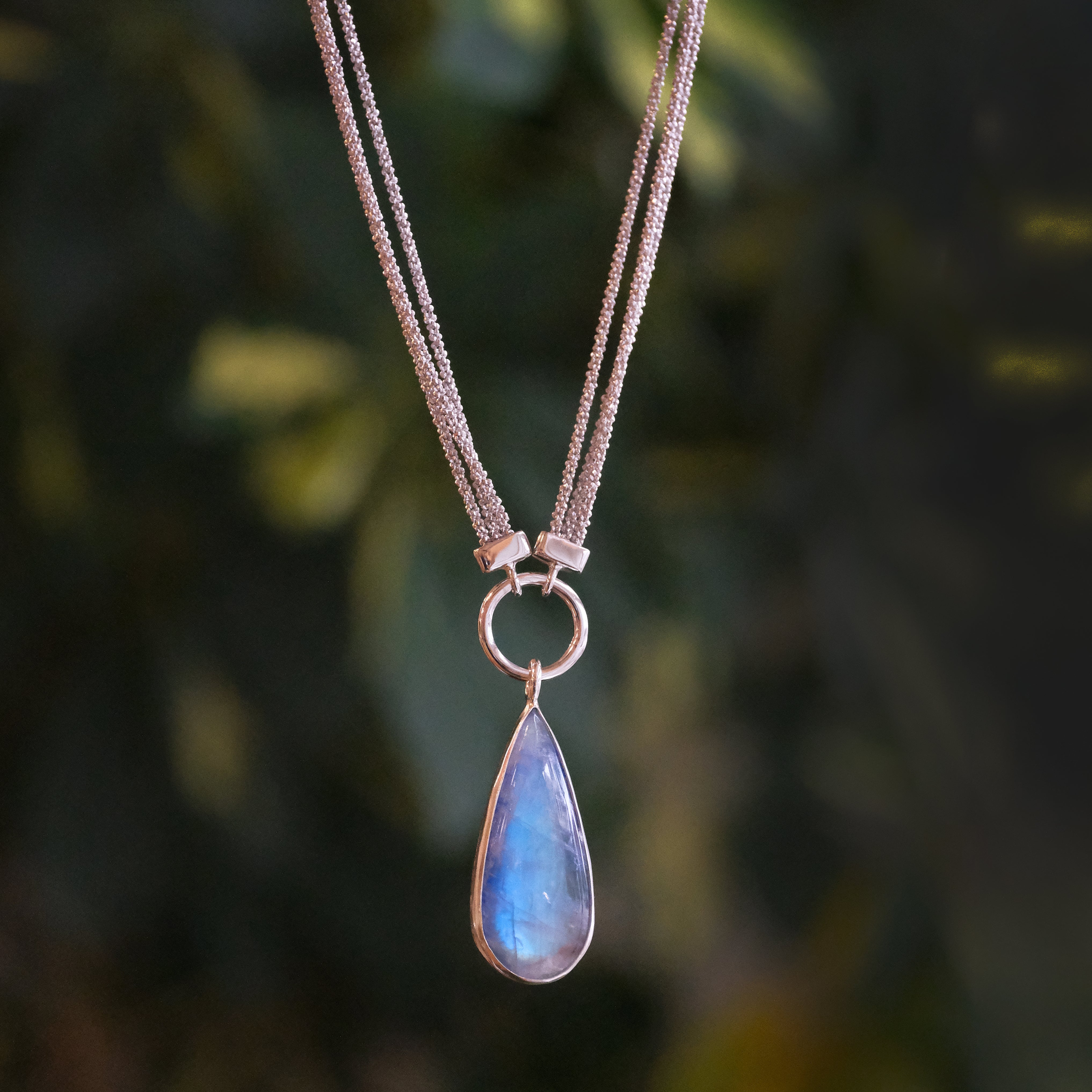 Moonstone + Sterling Malta Necklace - One of a Kind