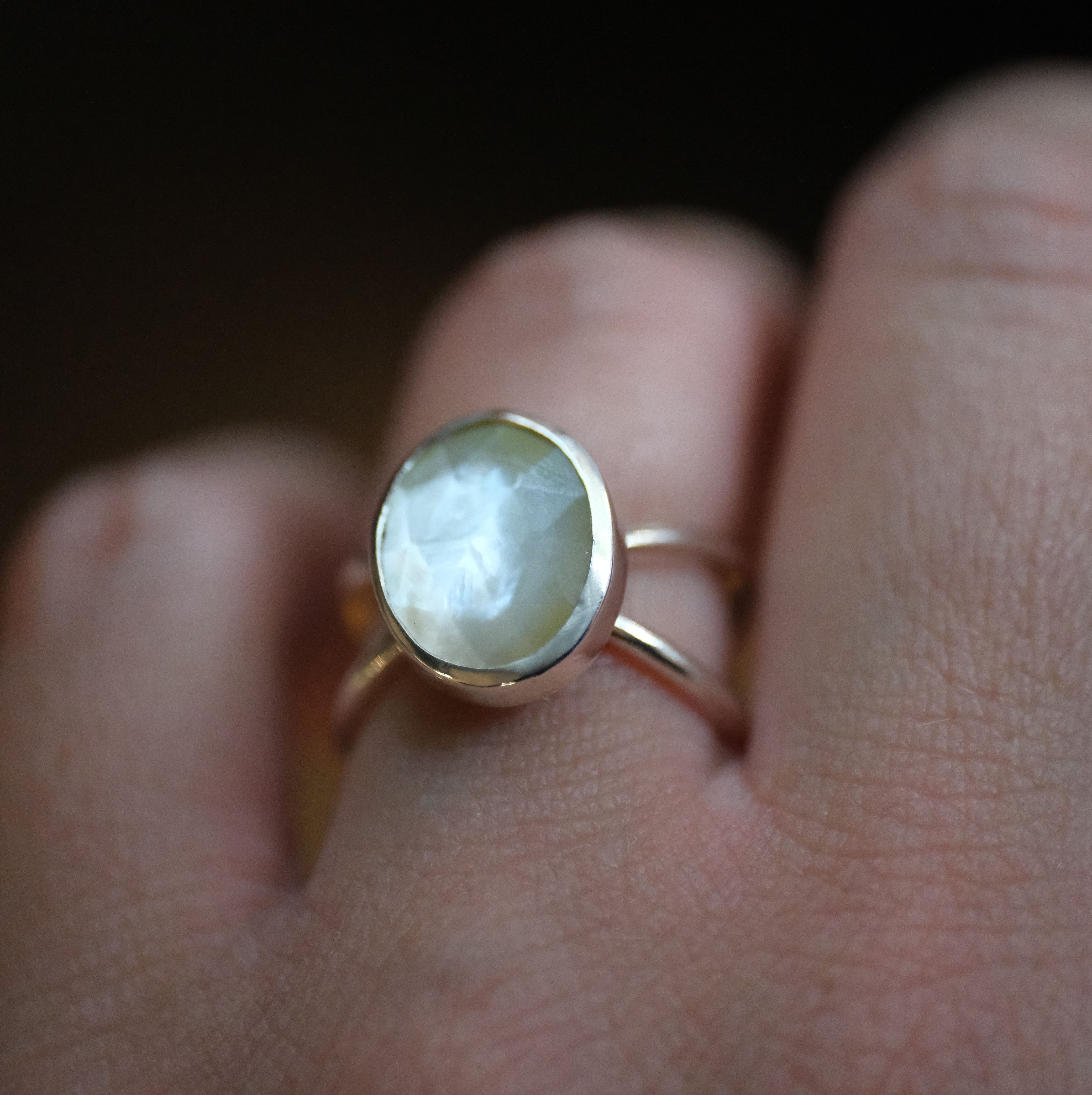 Mother of Pearl Atom Ring (Size 6) - One of a Kind