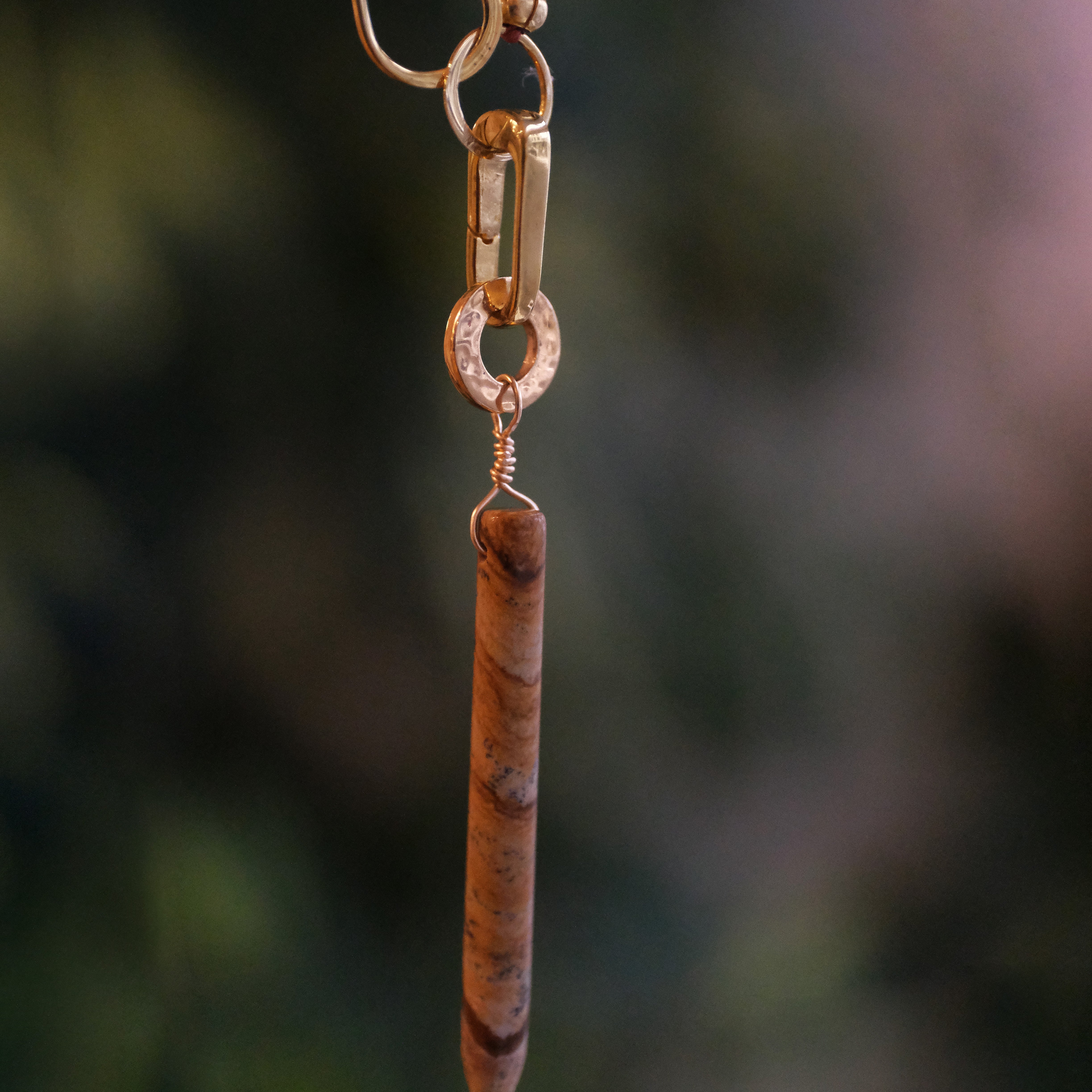 Garnet + Jasper with Bronze + Brass Necklace