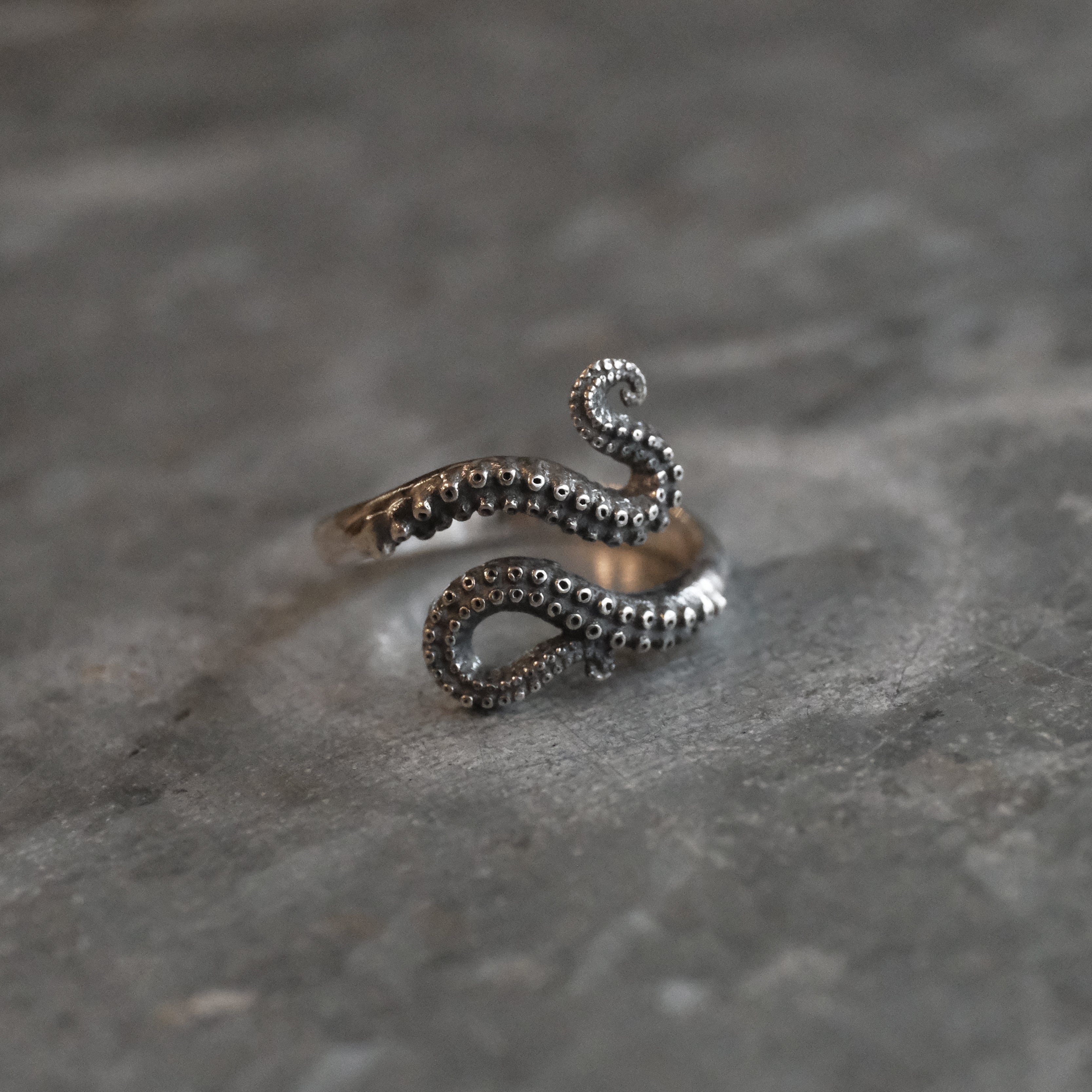 Sterling Tentacle Ring - Adjustable