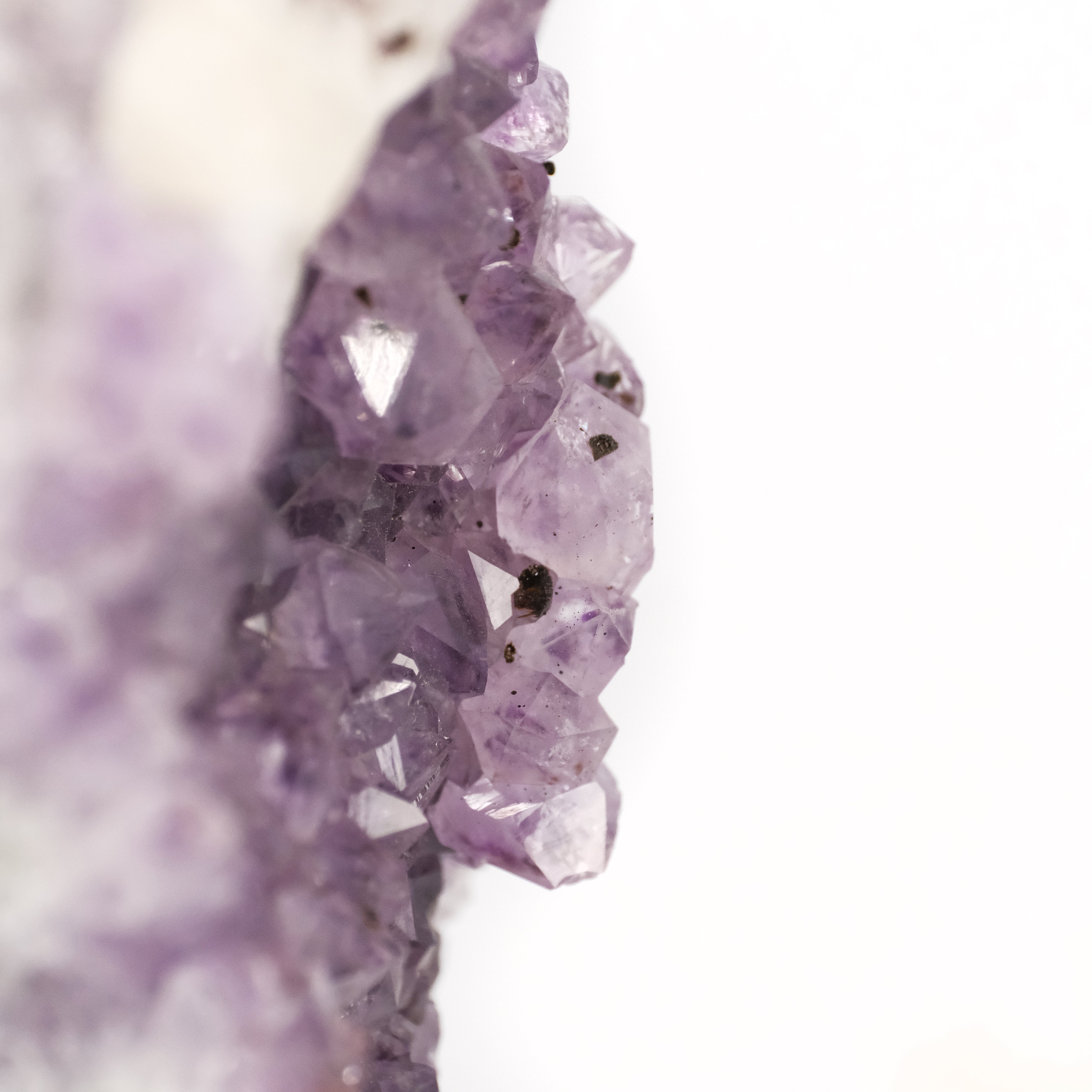 Brazailian Amethyst Specimen with Calcite and Goethite