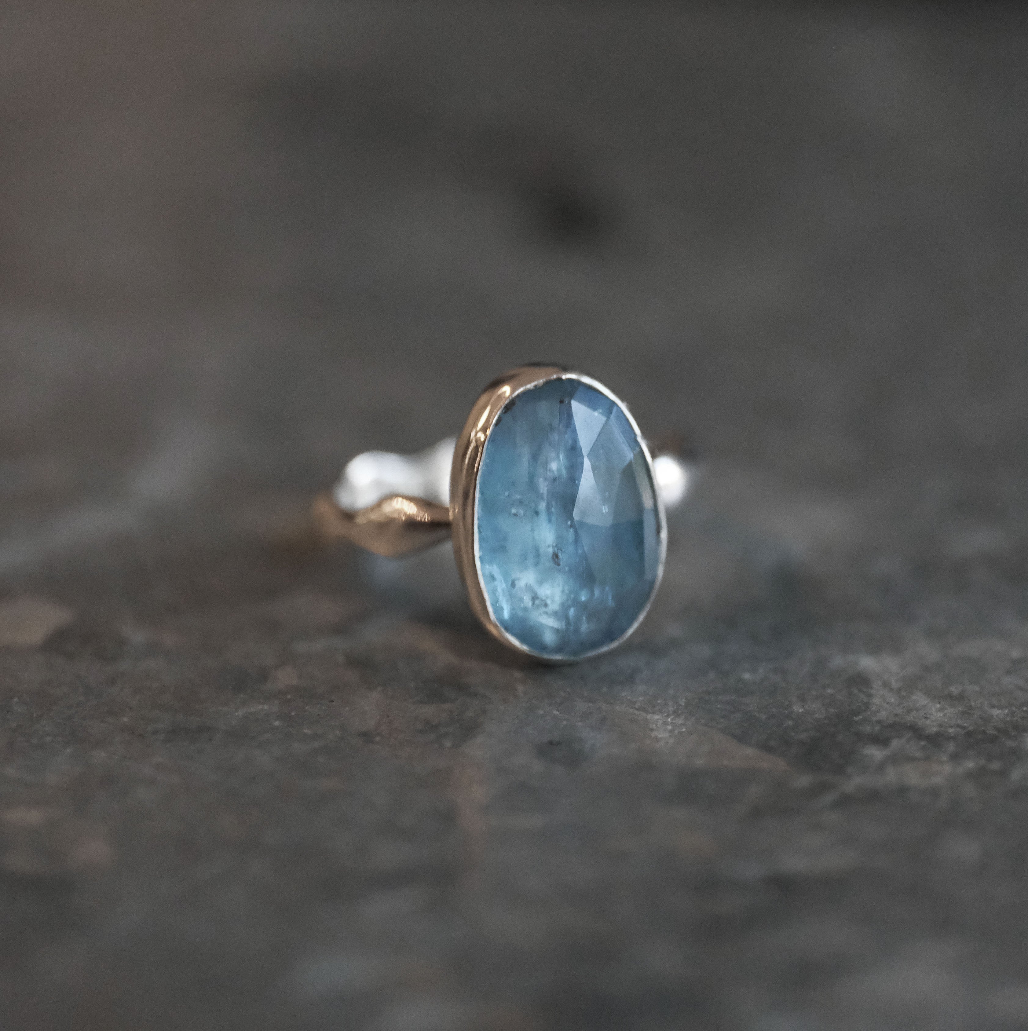 Kyanite + Sterling Wave Ring (Size 7) - One of a Kind