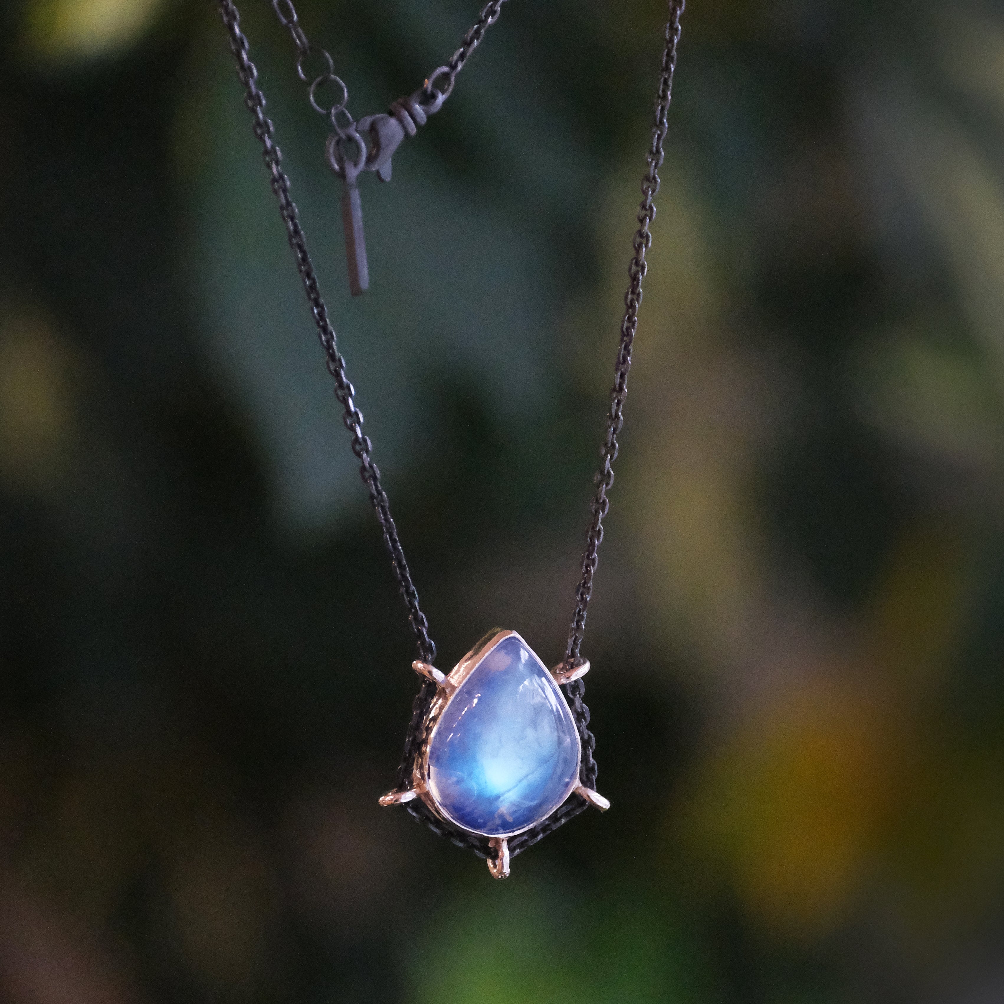 Rainbow Moonstone Path Necklace - One of a Kind