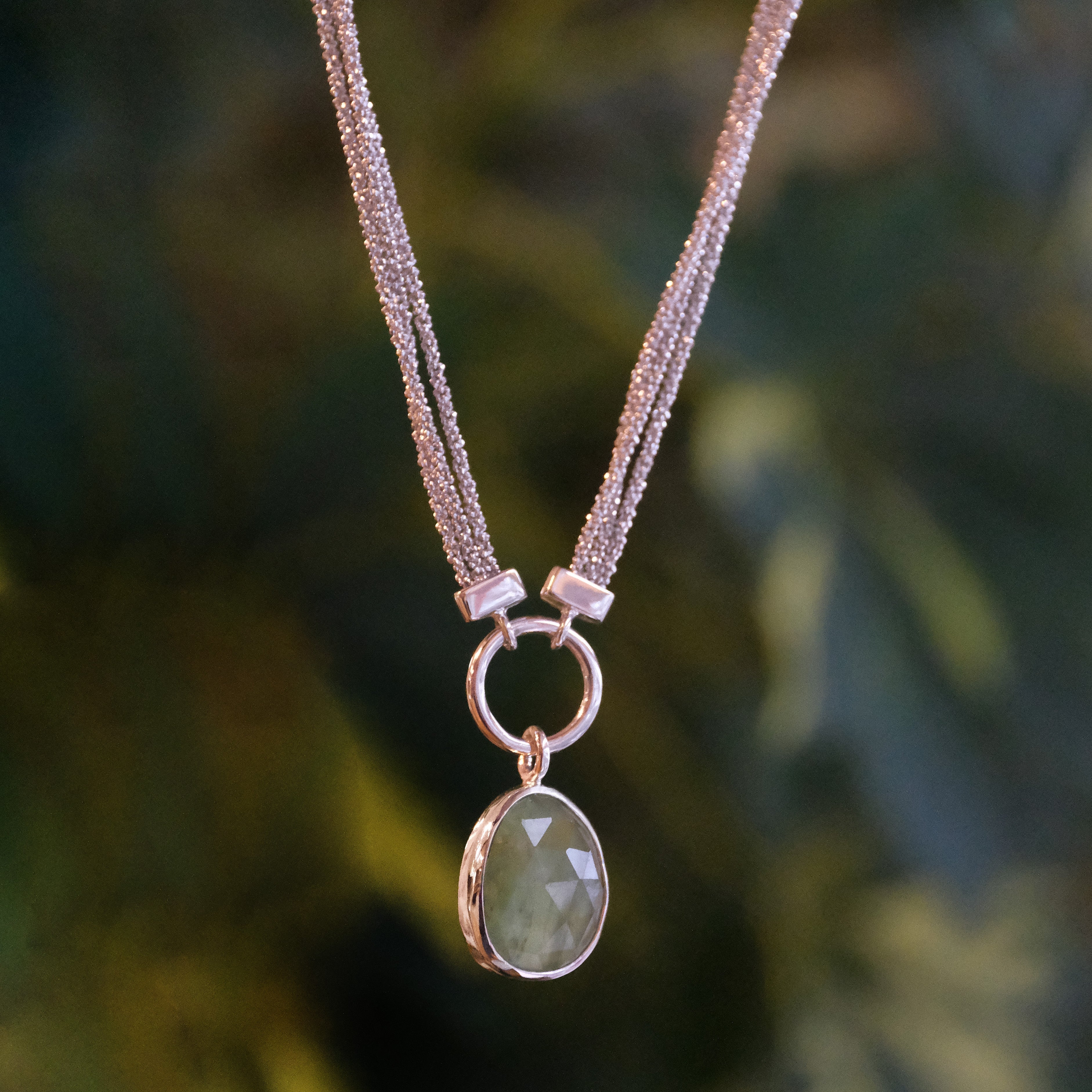 Prehnite + Sterling Malta Necklace - One of a Kind