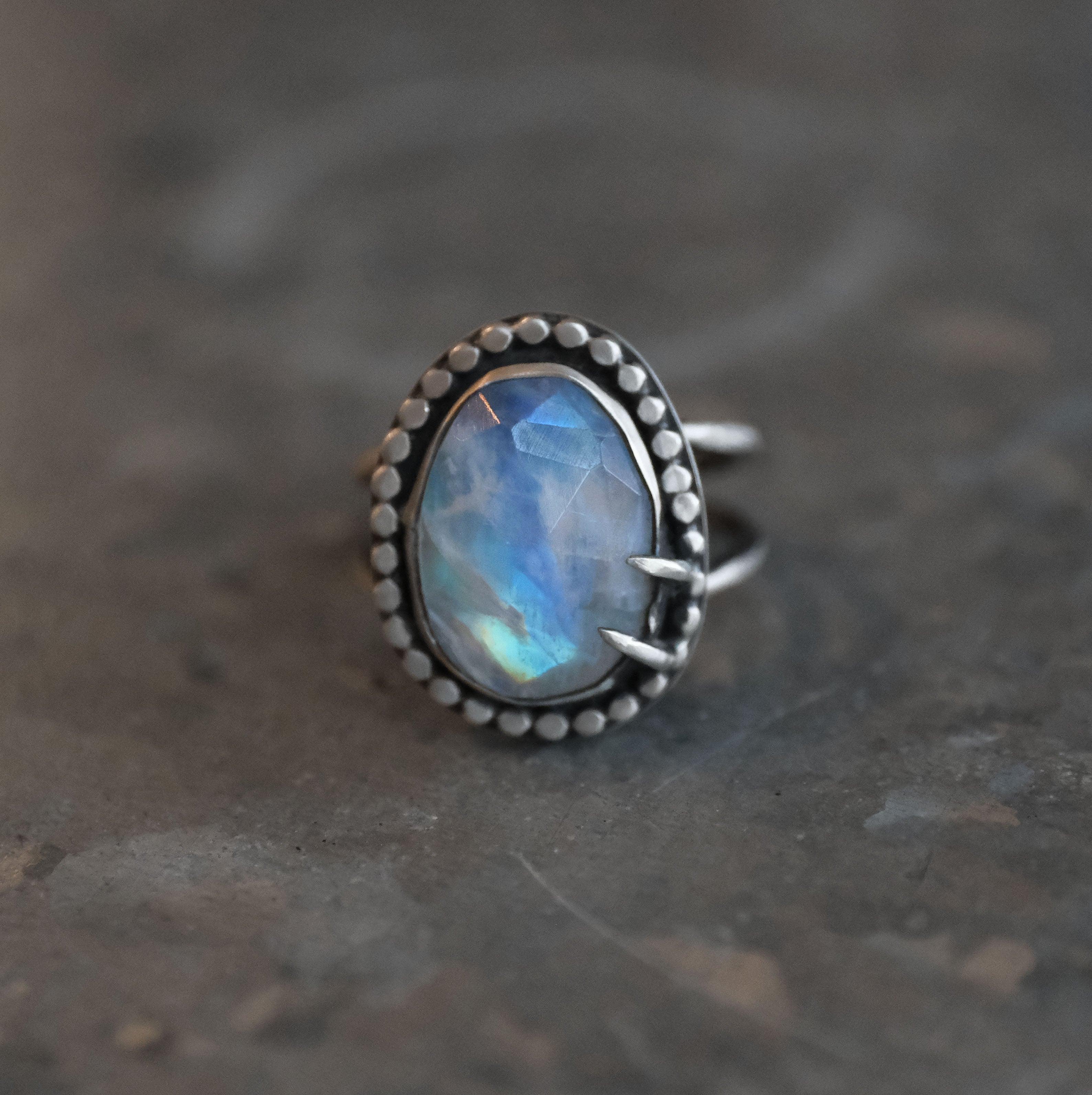 Moonstone + Sterling Talona Ring (Size 6.5) - One of a Kind