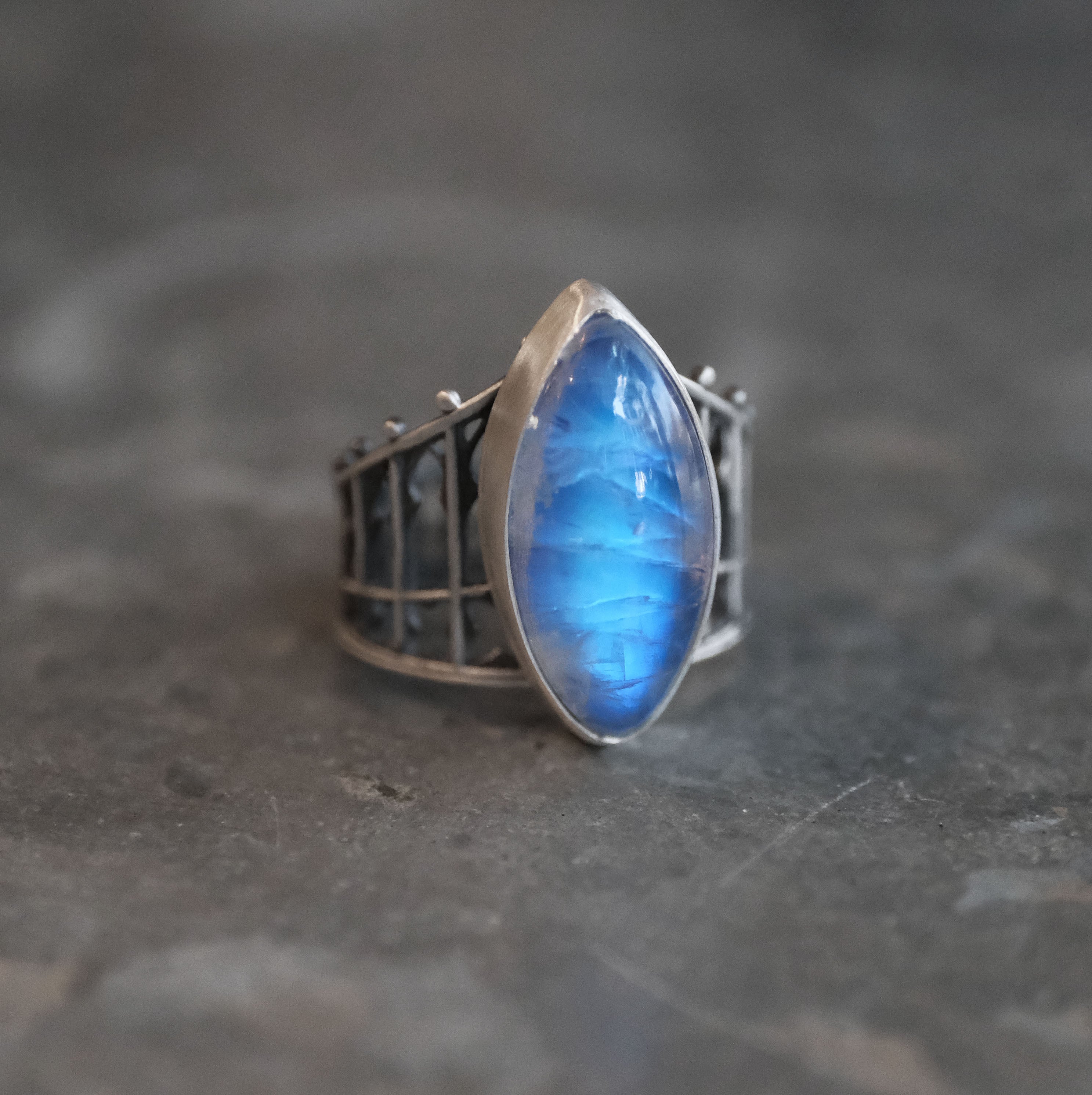 Moonstone Cathedral Ring (Size 6) - One of a Kind