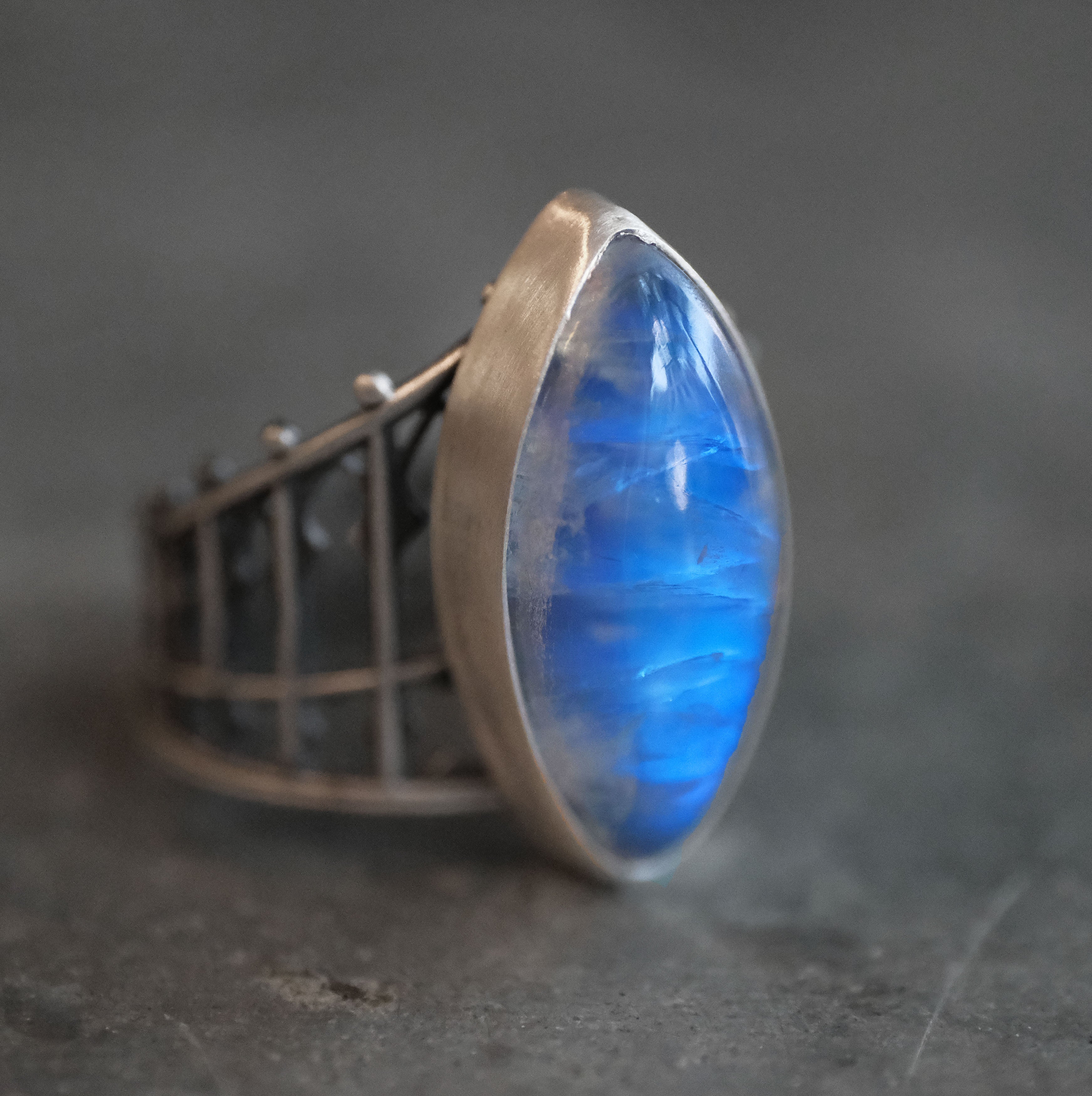 Moonstone Cathedral Ring (Size 6) - One of a Kind