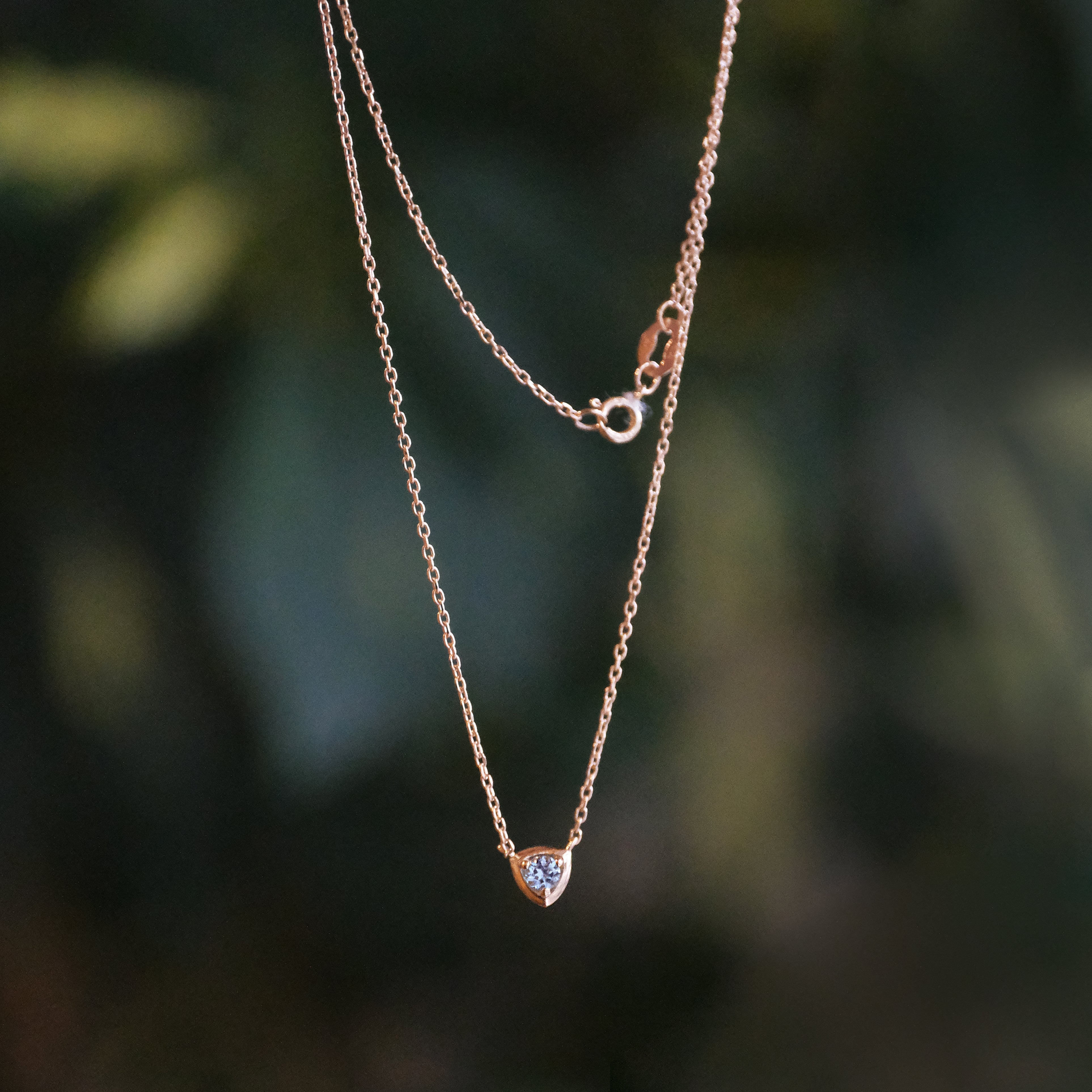 14k + Swiss Blue Topaz Protector Necklace