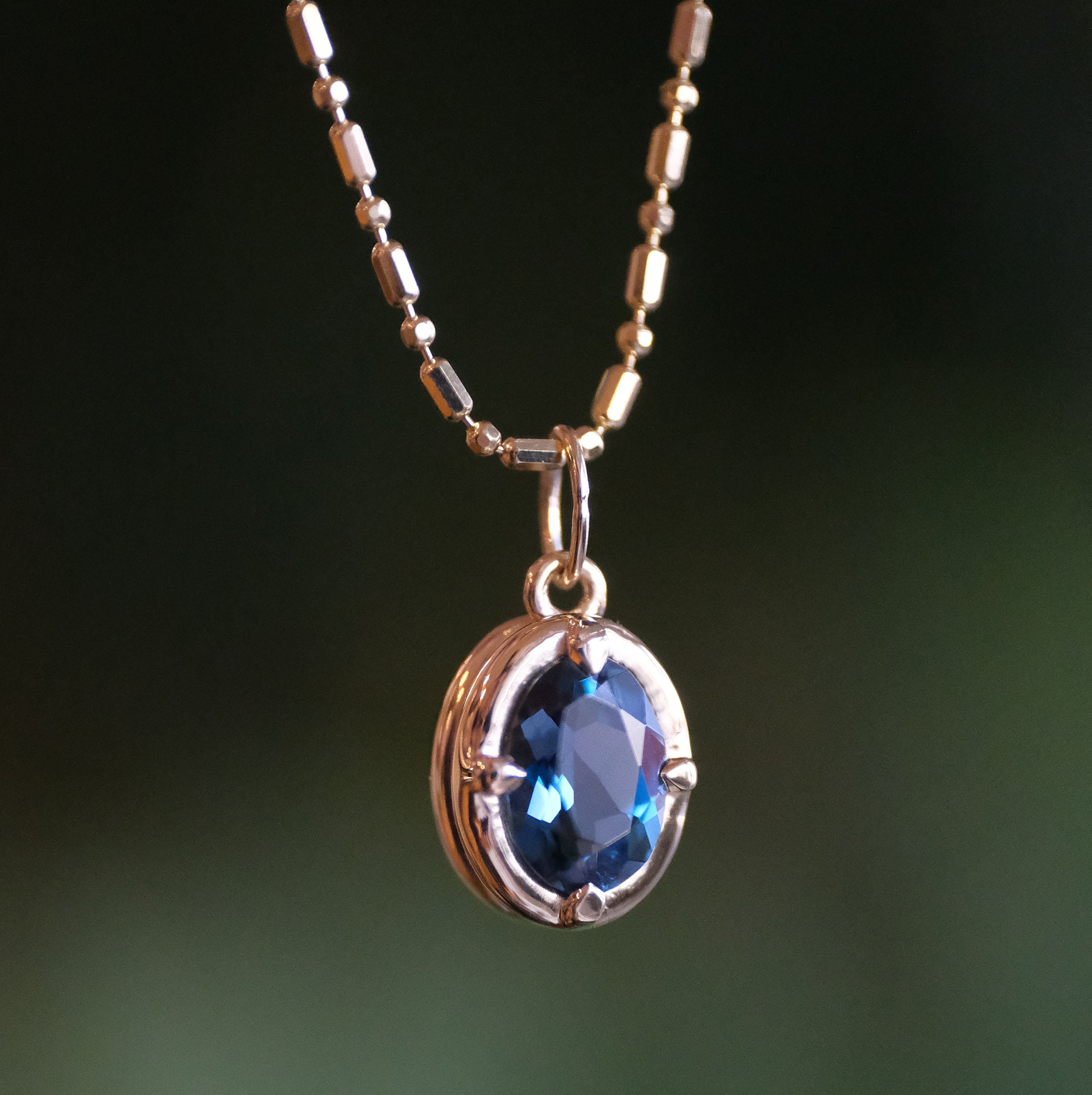 14k + London Blue Topaz Trikala Necklace