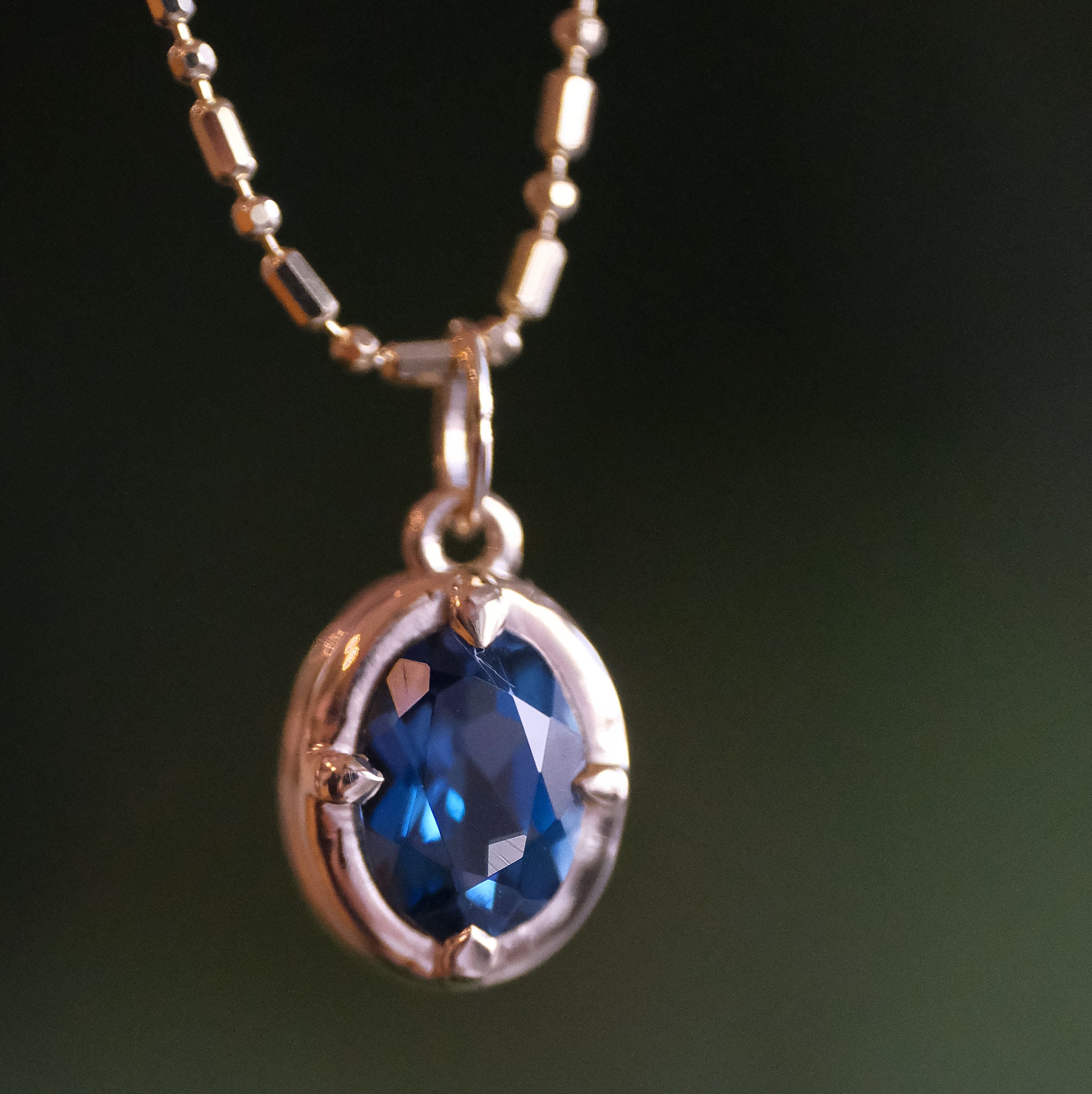 14k + London Blue Topaz Trikala Necklace